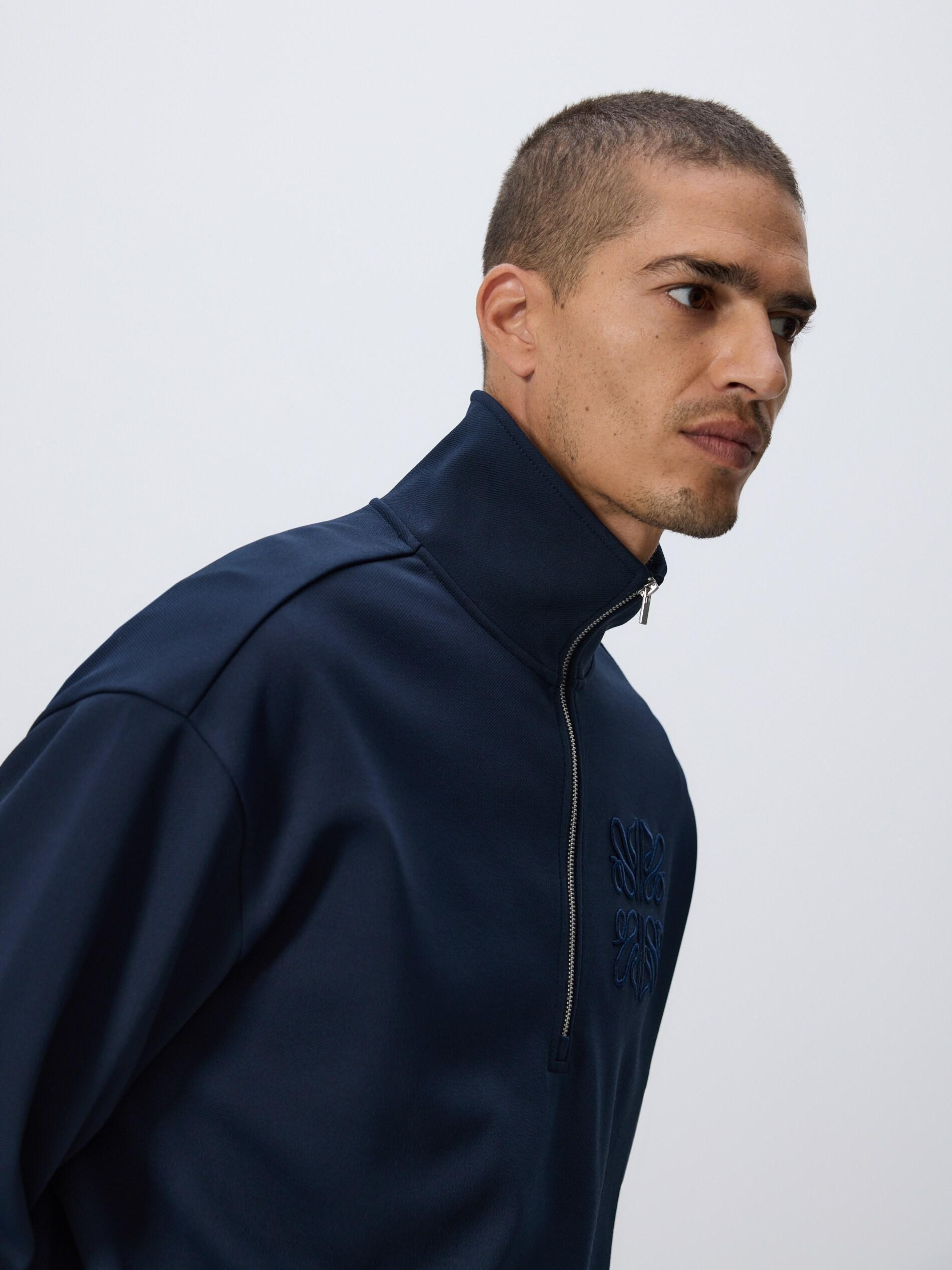 Navy Sweatshirt With Embroidery Detailing, Navy, medium