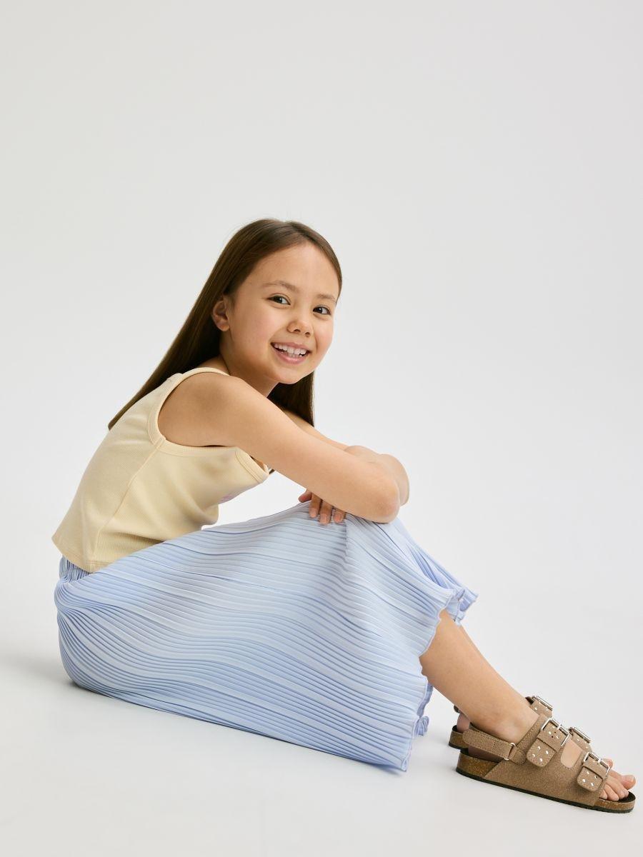 Blue Pleated Culottes, , large image number 0