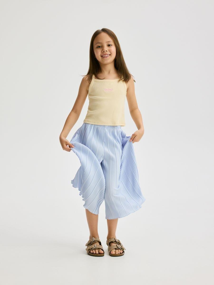 Blue Pleated Culottes, , large image number 1