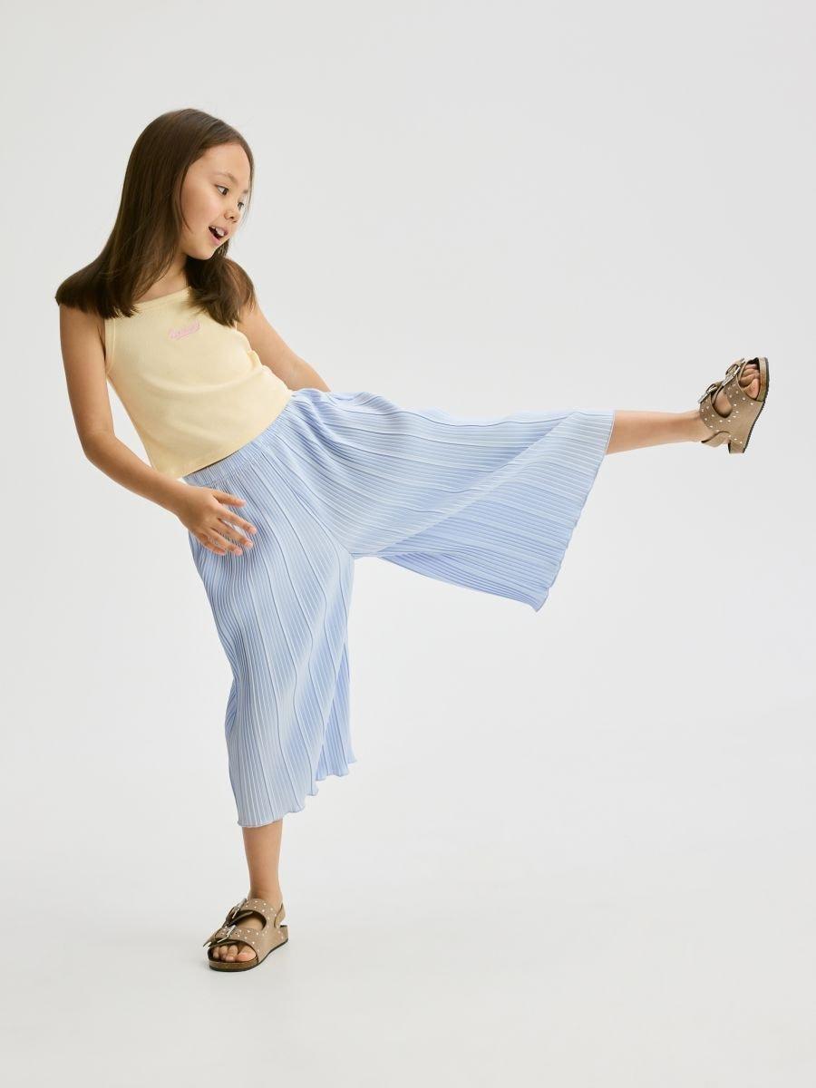 Blue Pleated Culottes, , large image number 2