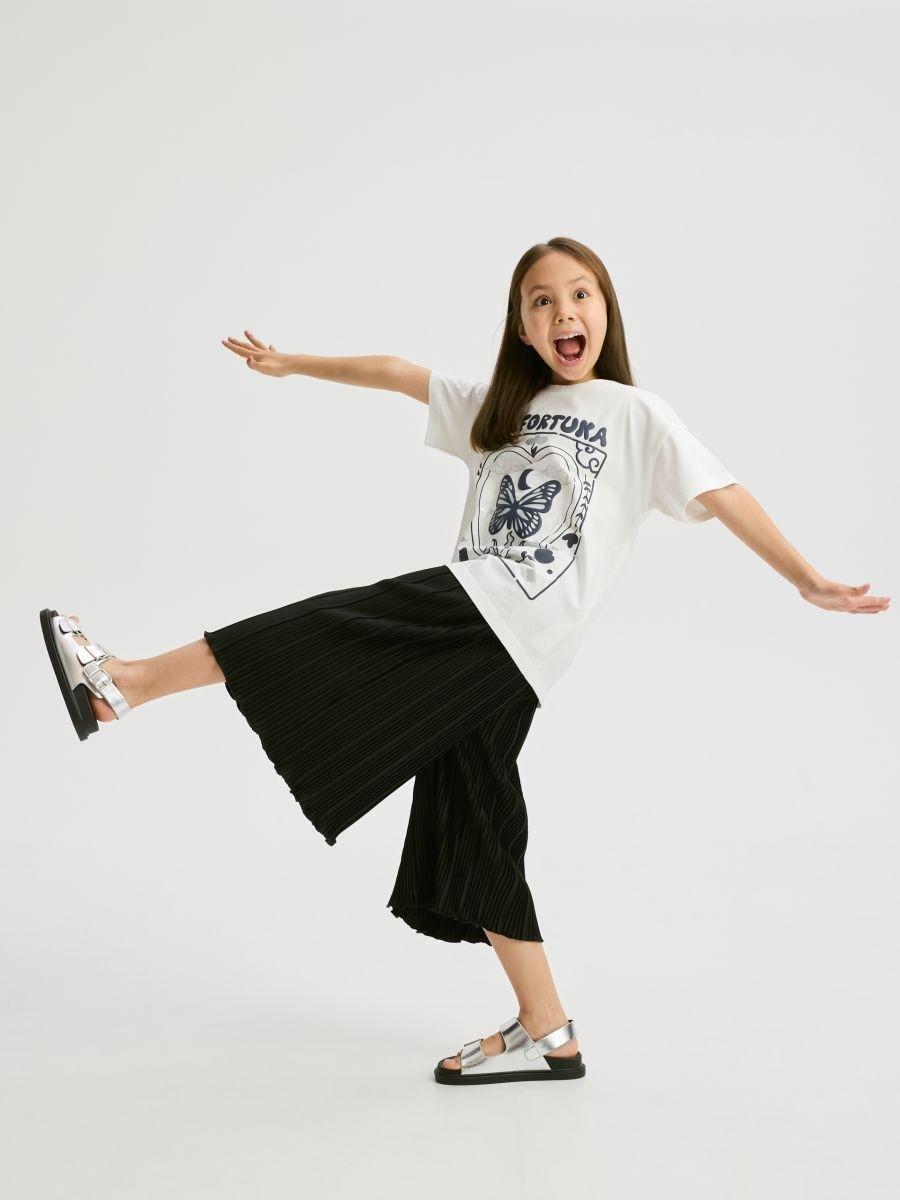 Black Pleated Culottes, , large image number 0