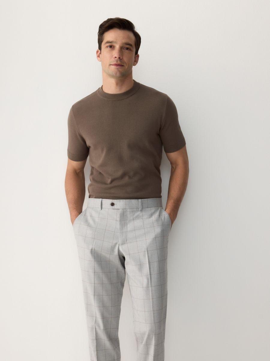 Brown Short Sleeve Sweater, , large image number 0