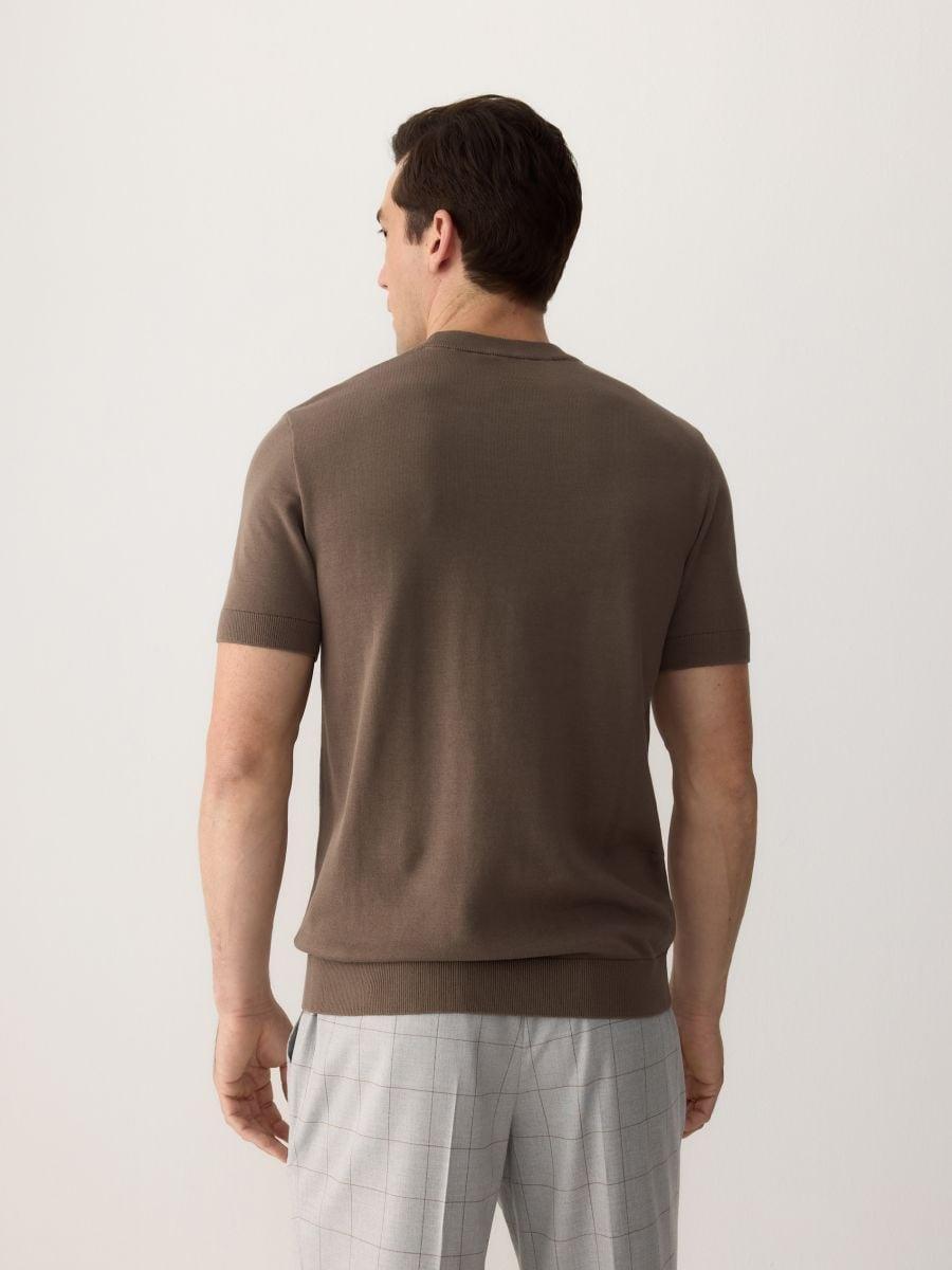 Brown Short Sleeve Sweater, , large image number 2