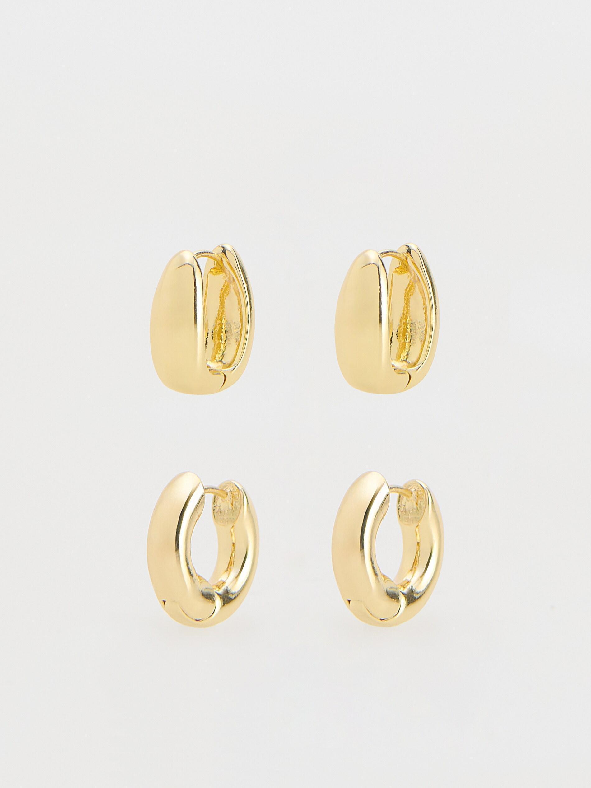 Golden Earrings Set, Golden, large image number 0