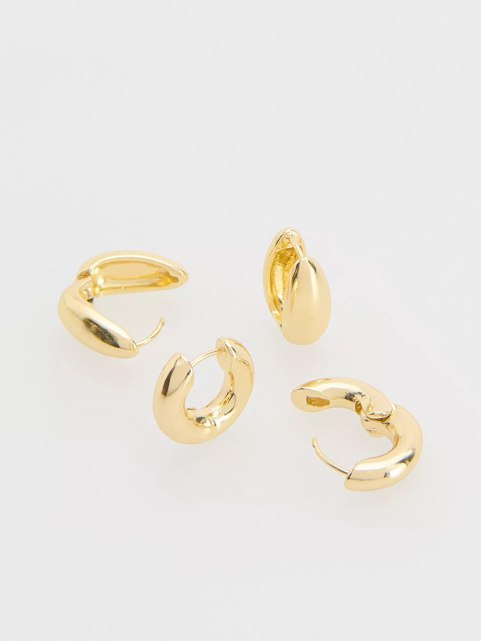 Golden Earrings Set, Golden, large image number 1