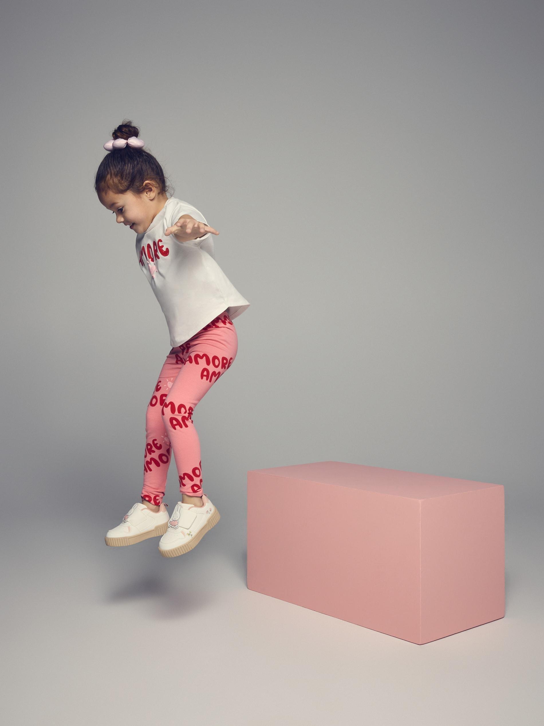 Pink Printed Cotton Rich Leggings, Pink, large image number 0