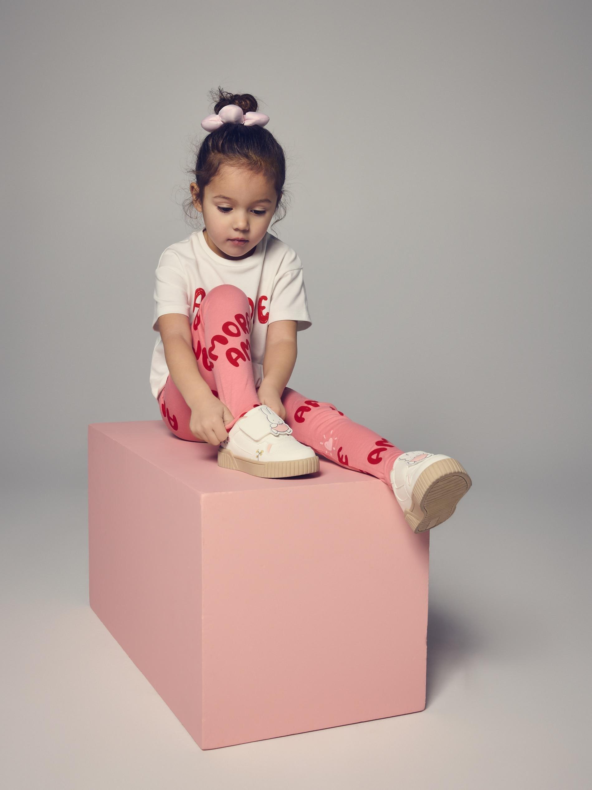 Pink Printed Cotton Rich Leggings, Pink, large image number 4