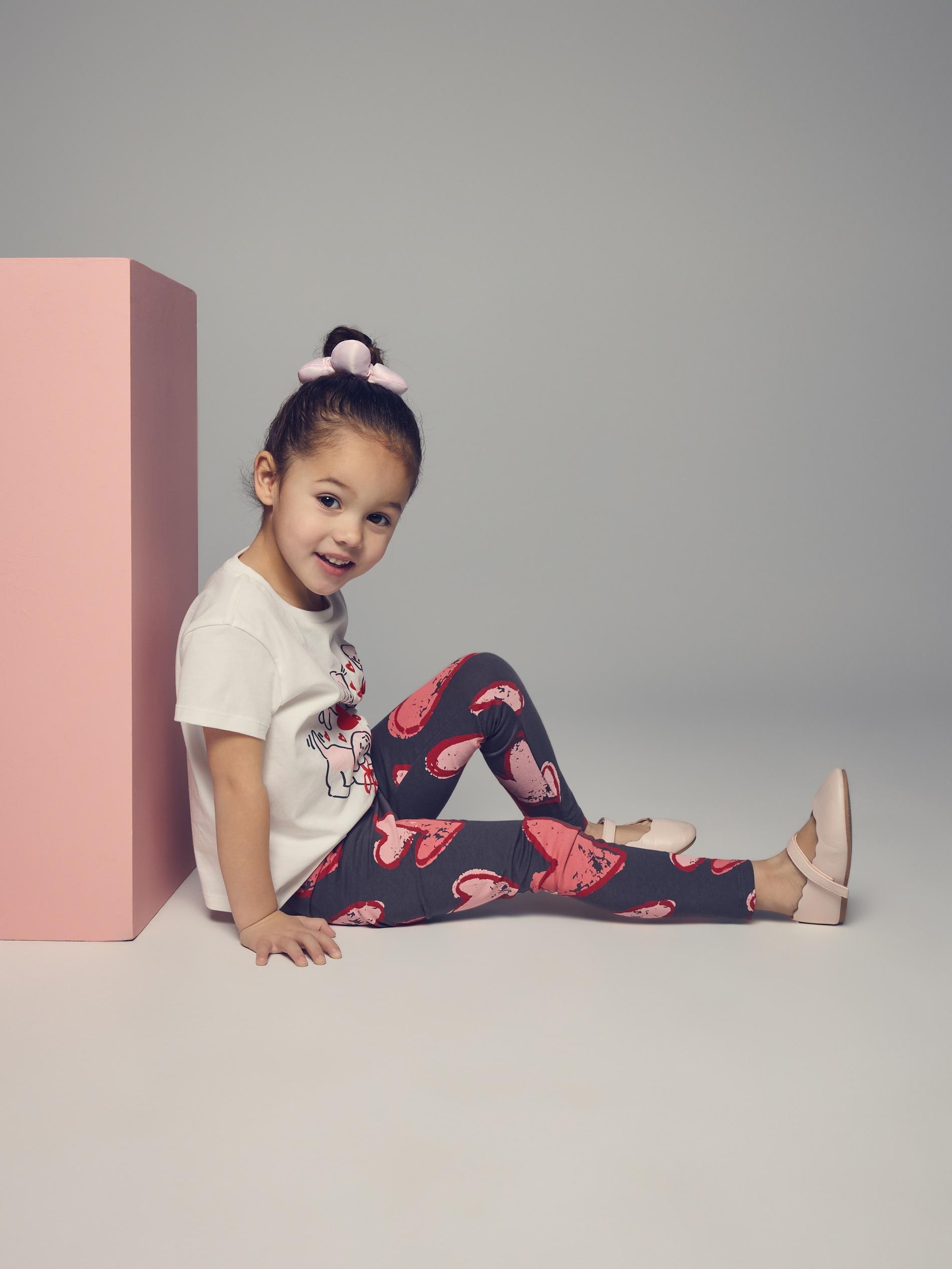 Grey Printed Cotton Rich Leggings, Grey, medium