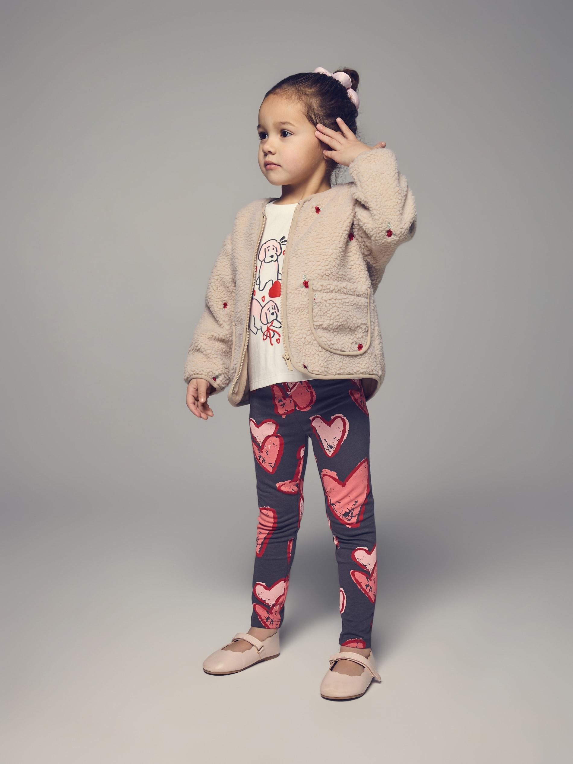 Grey Printed Cotton Rich Leggings, Grey, medium