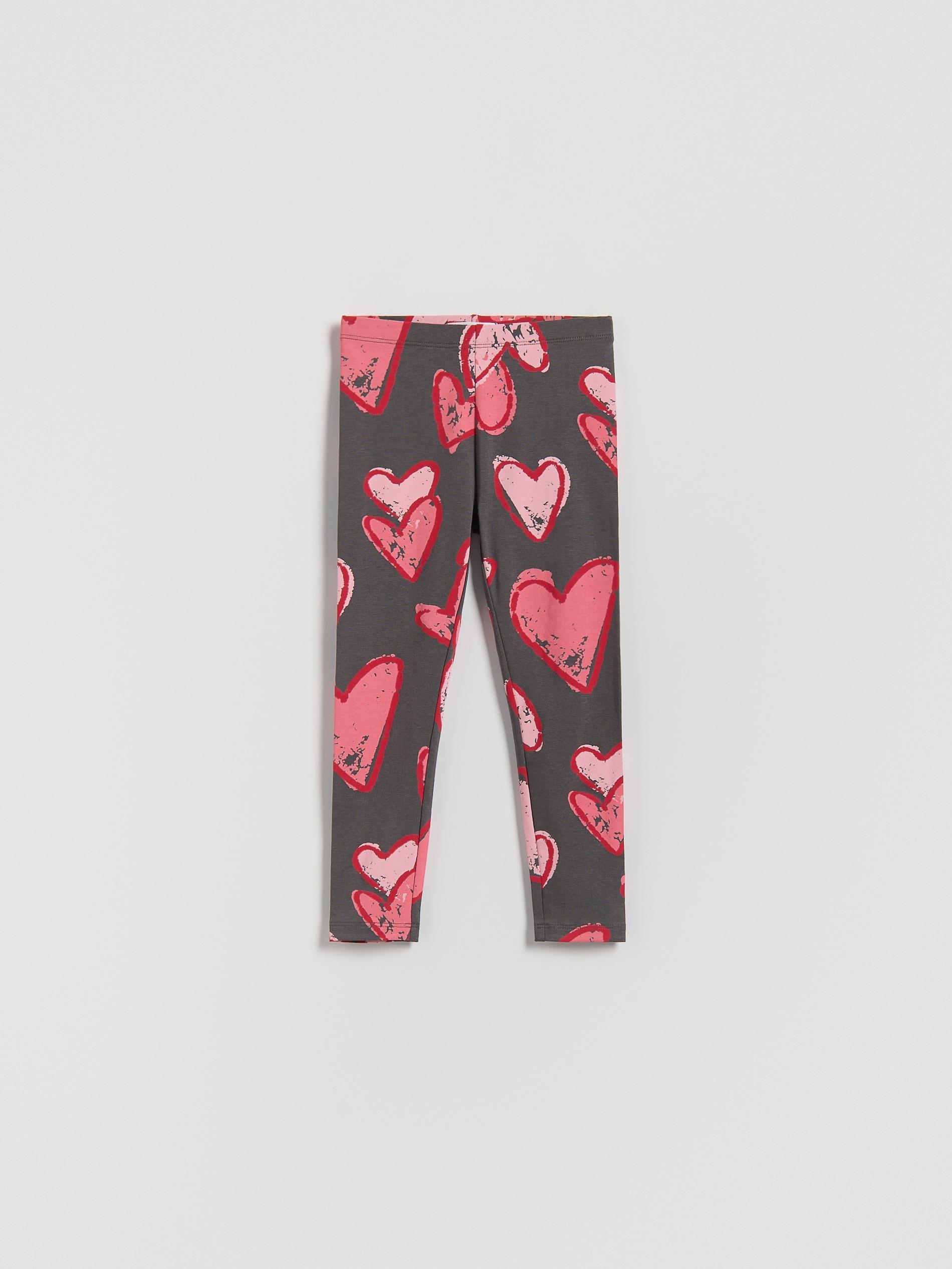 Grey Printed Cotton Rich Leggings, Grey, large image number 2