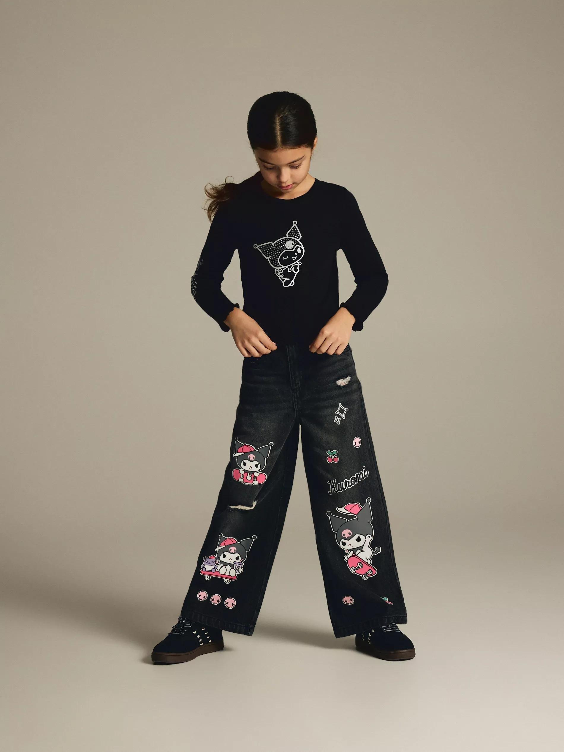 Black Blouse, Kids Girl, Black, large image number 2