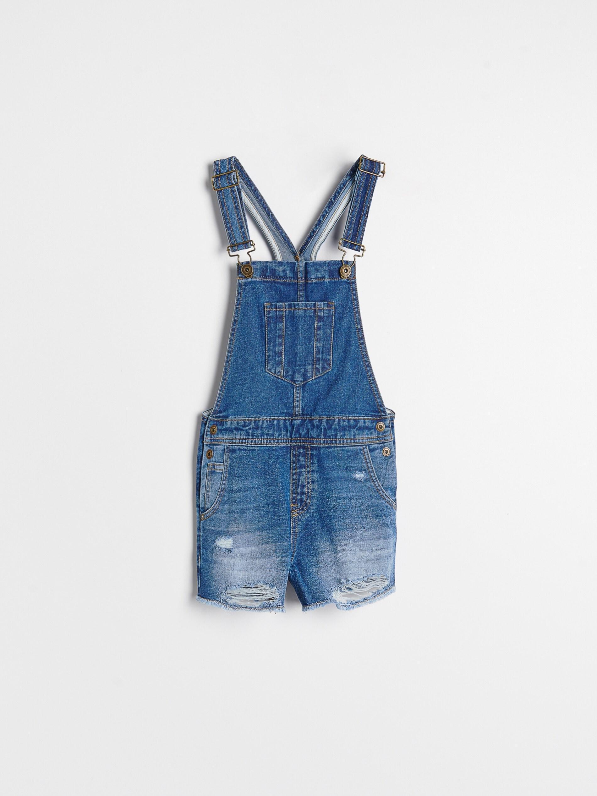 Blue Classic Denim Dungarees, Kids Girls, , large image number 3