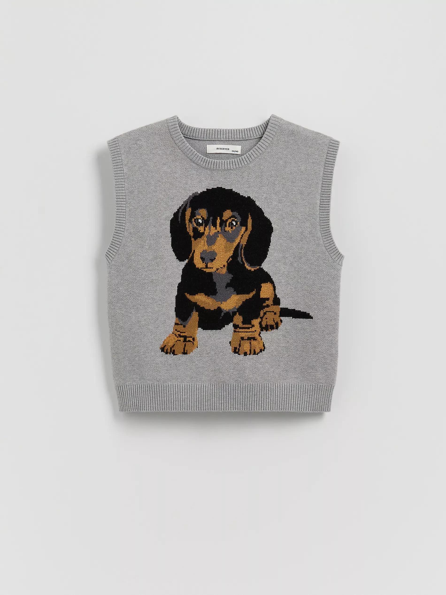 Grey Viscose Rich Jersey Vest, Light grey, large image number 3