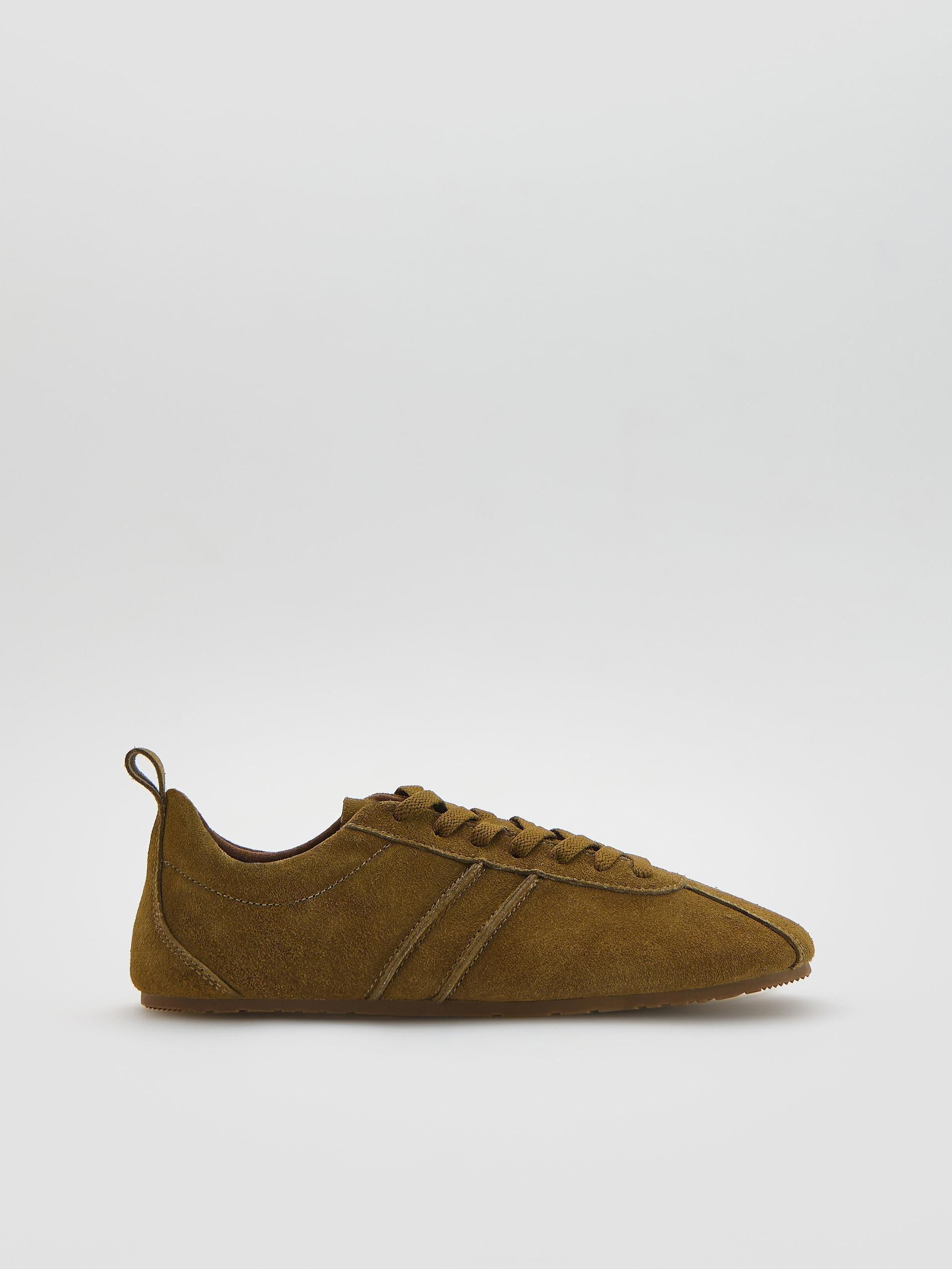 Brown Suede Sneakers, Khaki, medium