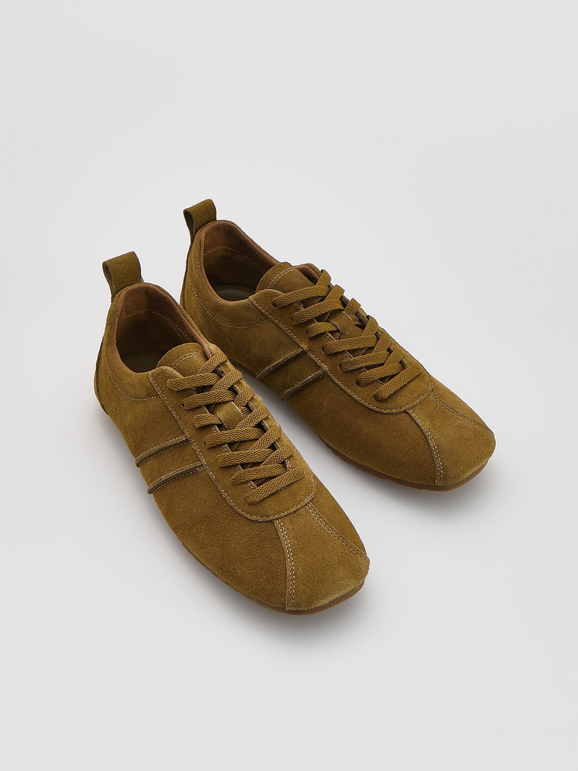 Brown Suede Sneakers, Khaki, medium