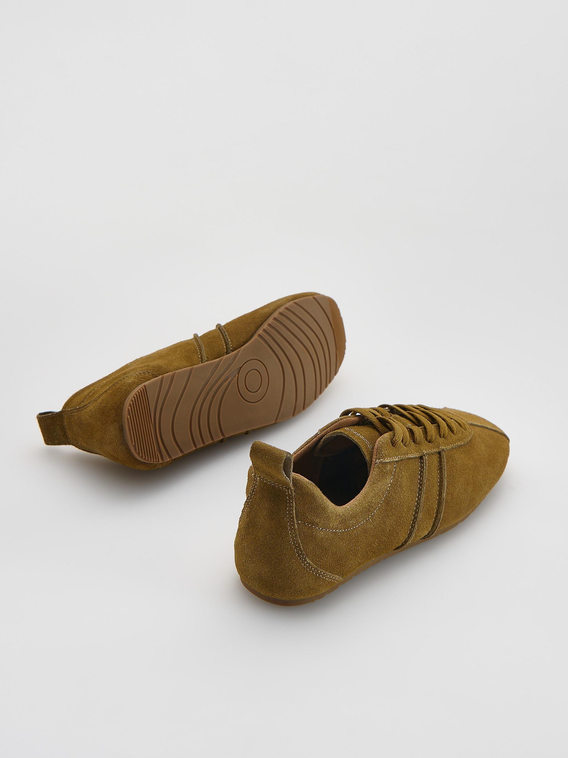 Brown Suede Sneakers, Khaki, large image number 4