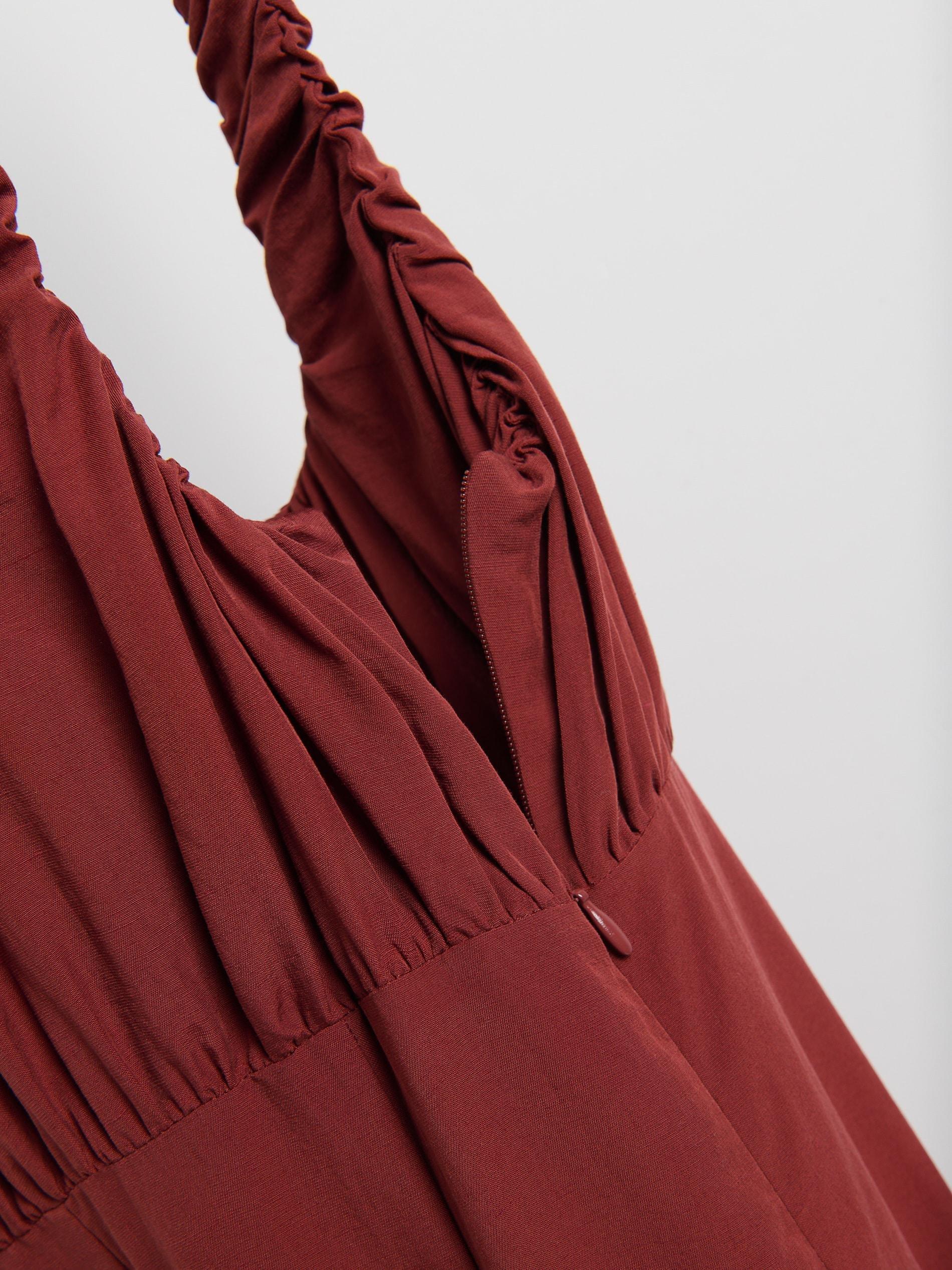 Maroon Lyocell Rich Midi Dress, Burgundy, large image number 4