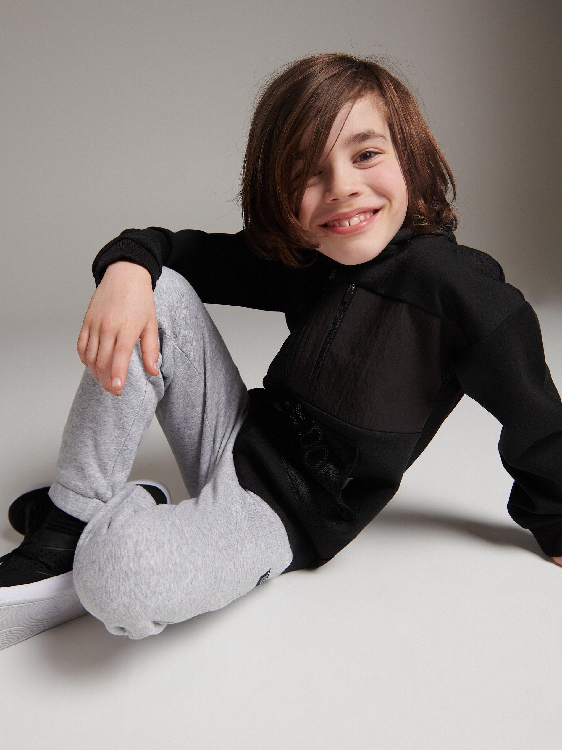 Grey Sweatpants With Patch, Kids Boys, , large image number 0