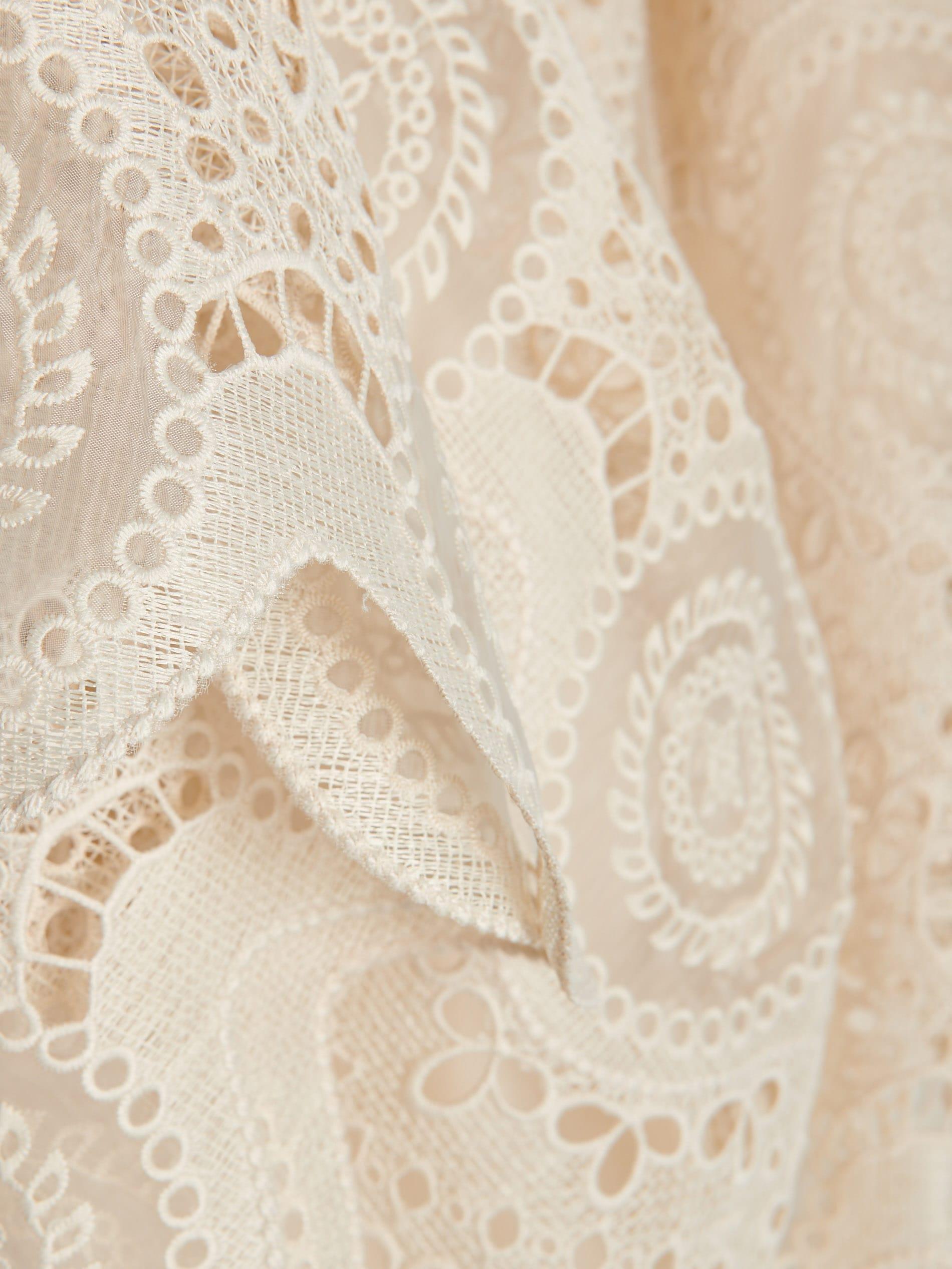 Cream Laced Midi Skirt, , large image number 5
