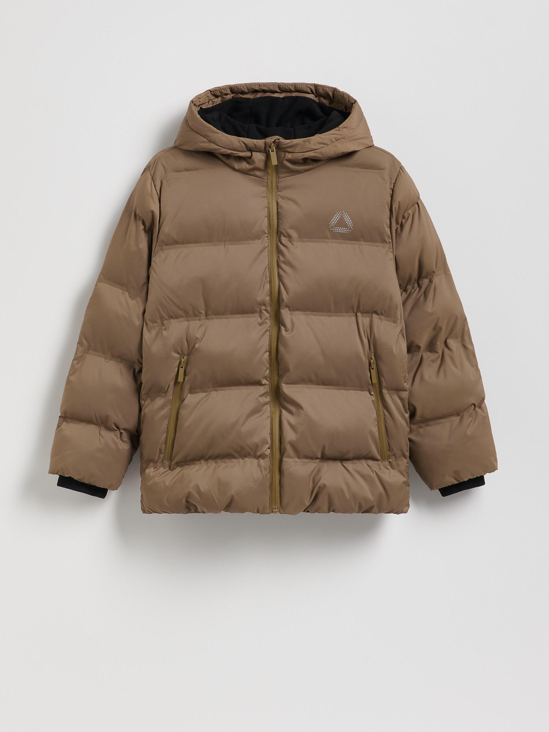 Brown Hooded Jacket, Kids Boys, Brown, large image number 0