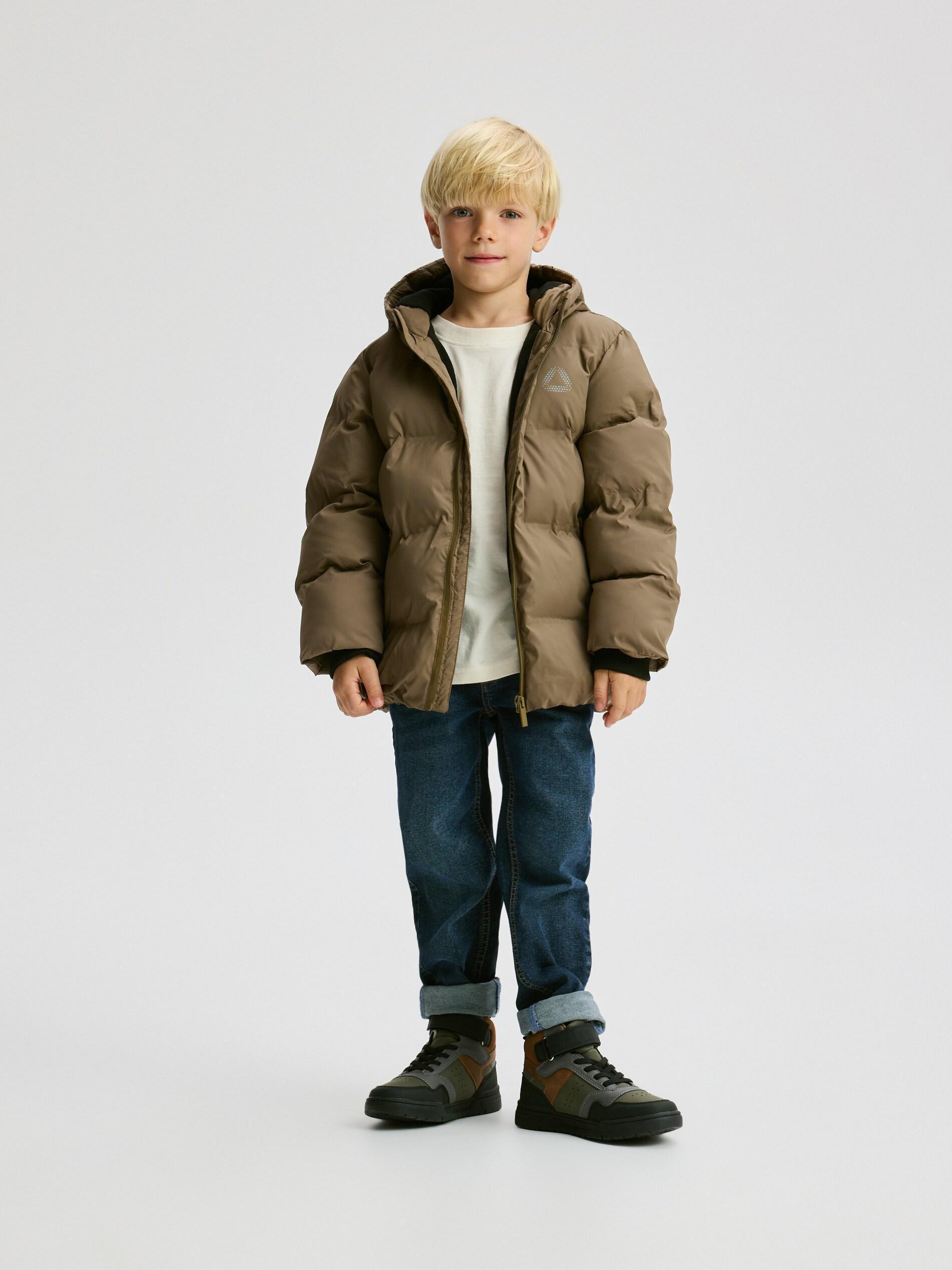 Brown Hooded Jacket, Kids Boys, Brown, large image number 3