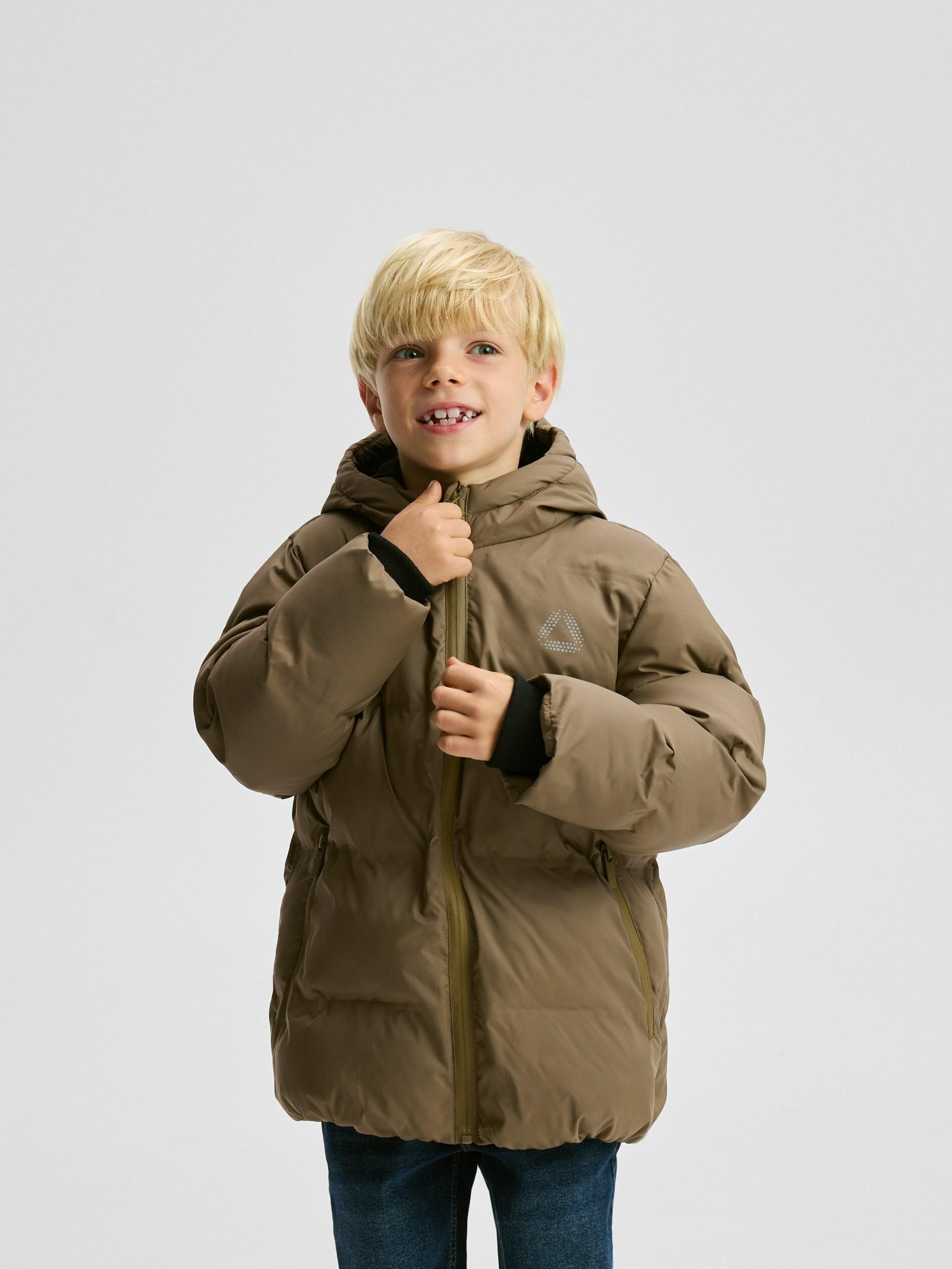 Brown Hooded Jacket, Kids Boys, Brown, large image number 5