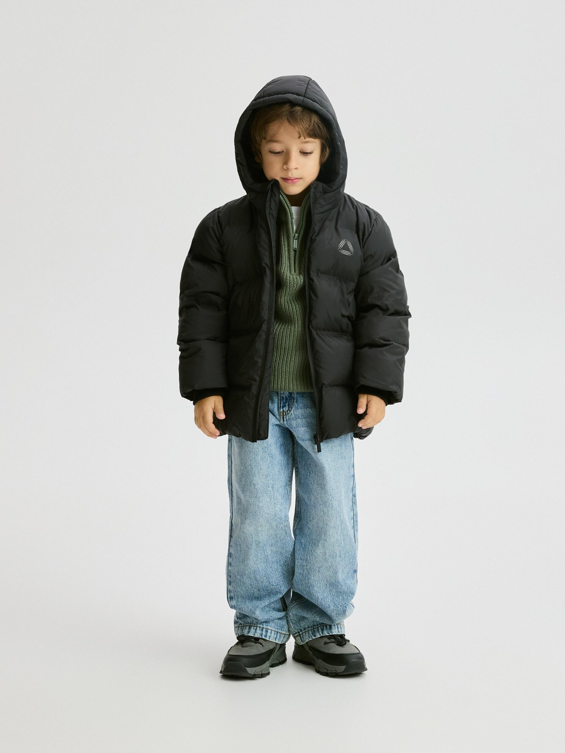 Black Hooded Jacket, Kids Boys, Black, large image number 3