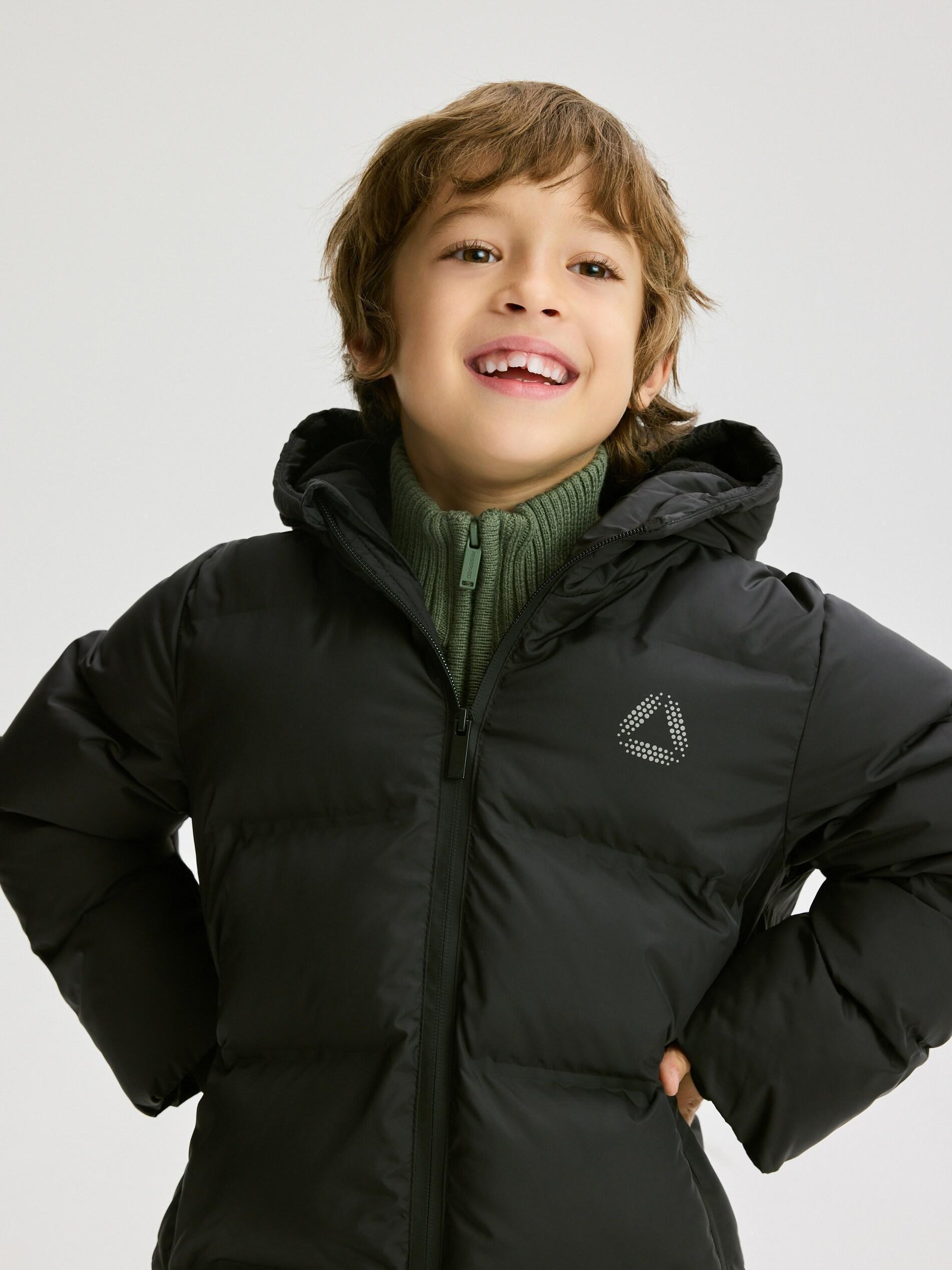 Black Hooded Jacket, Kids Boys, Black, large image number 4