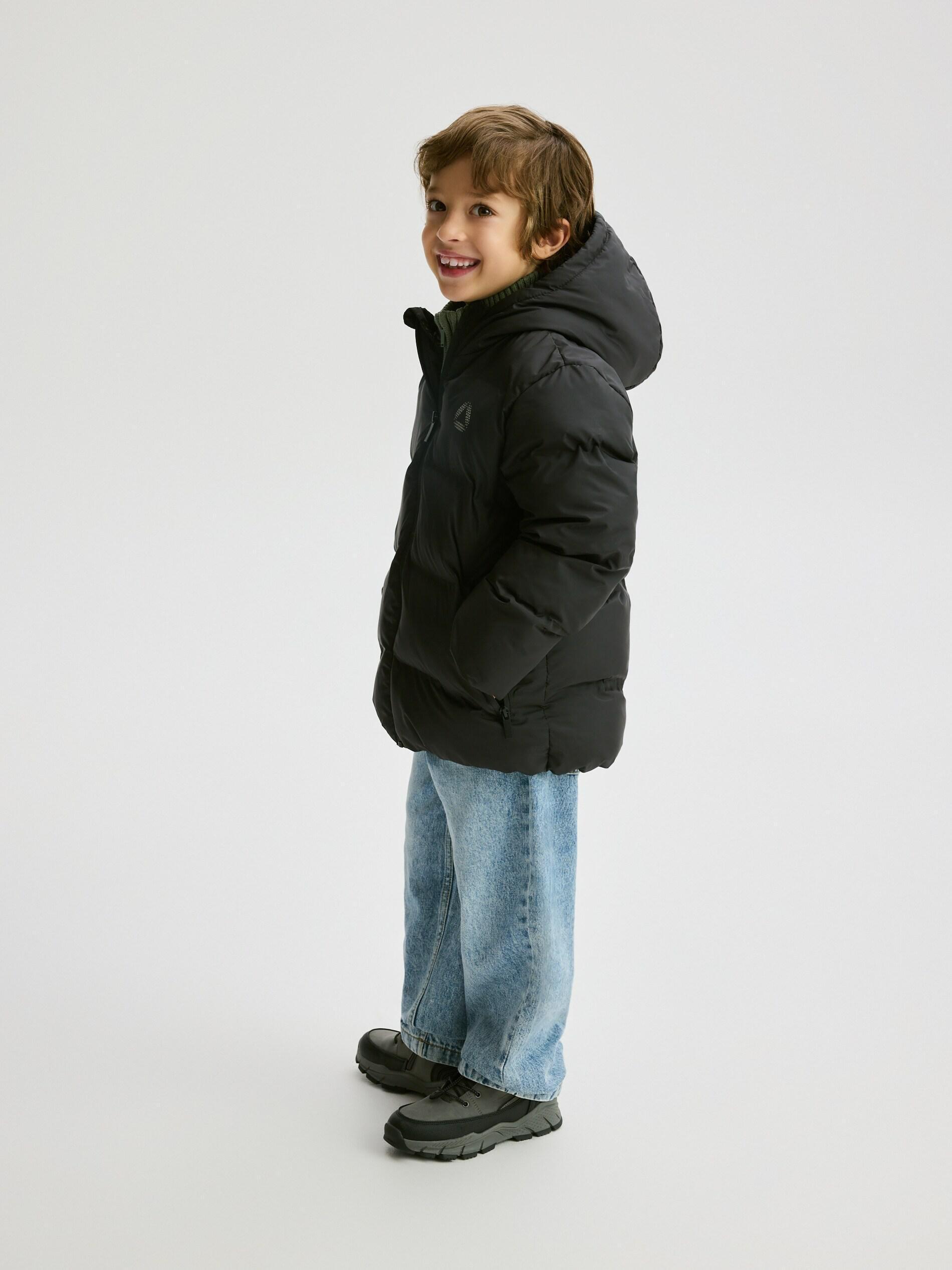 Black Hooded Jacket, Kids Boys, Black, large image number 5