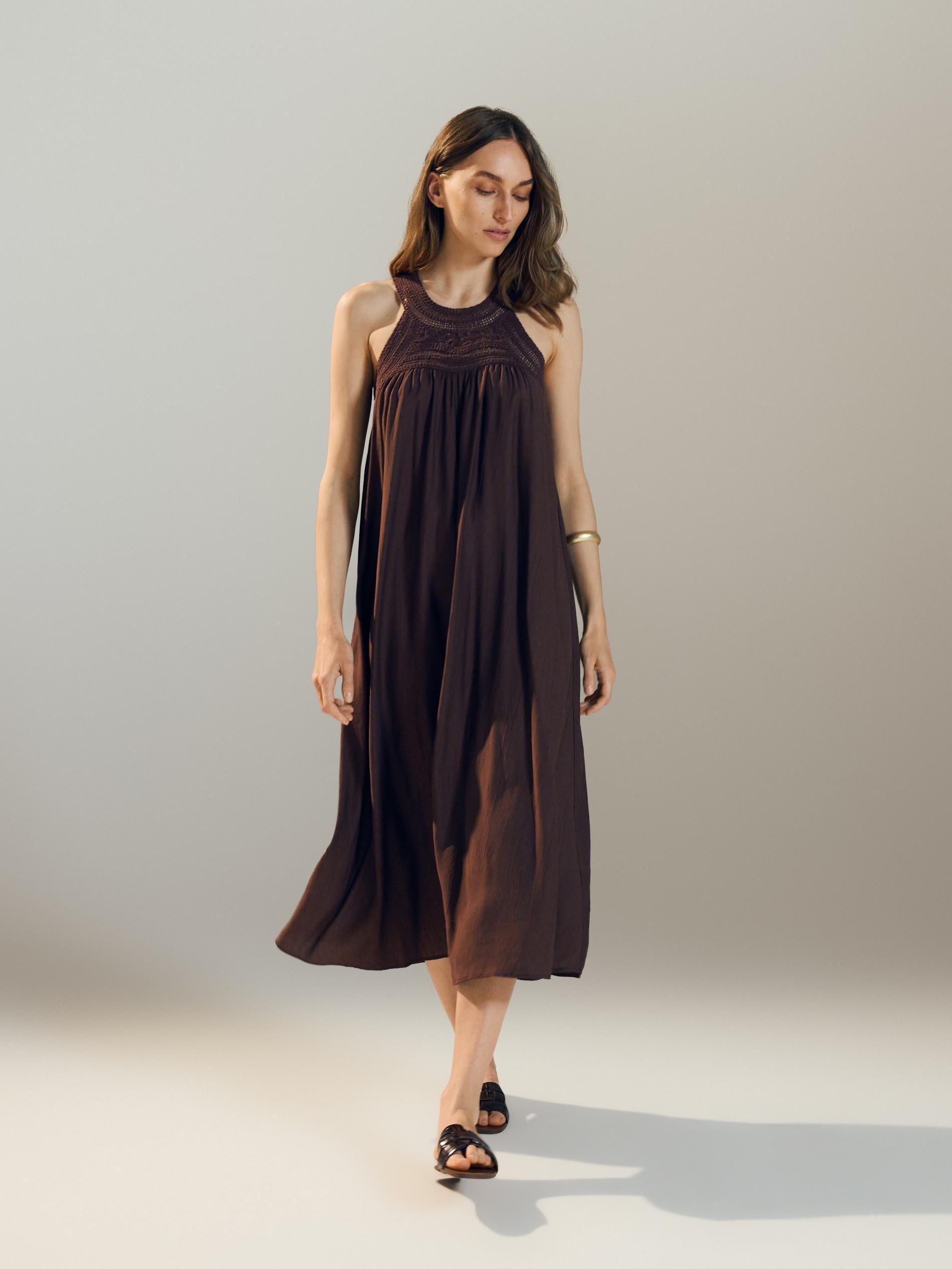 Maroon Openwork Top Dress, Burgundy, large image number 3