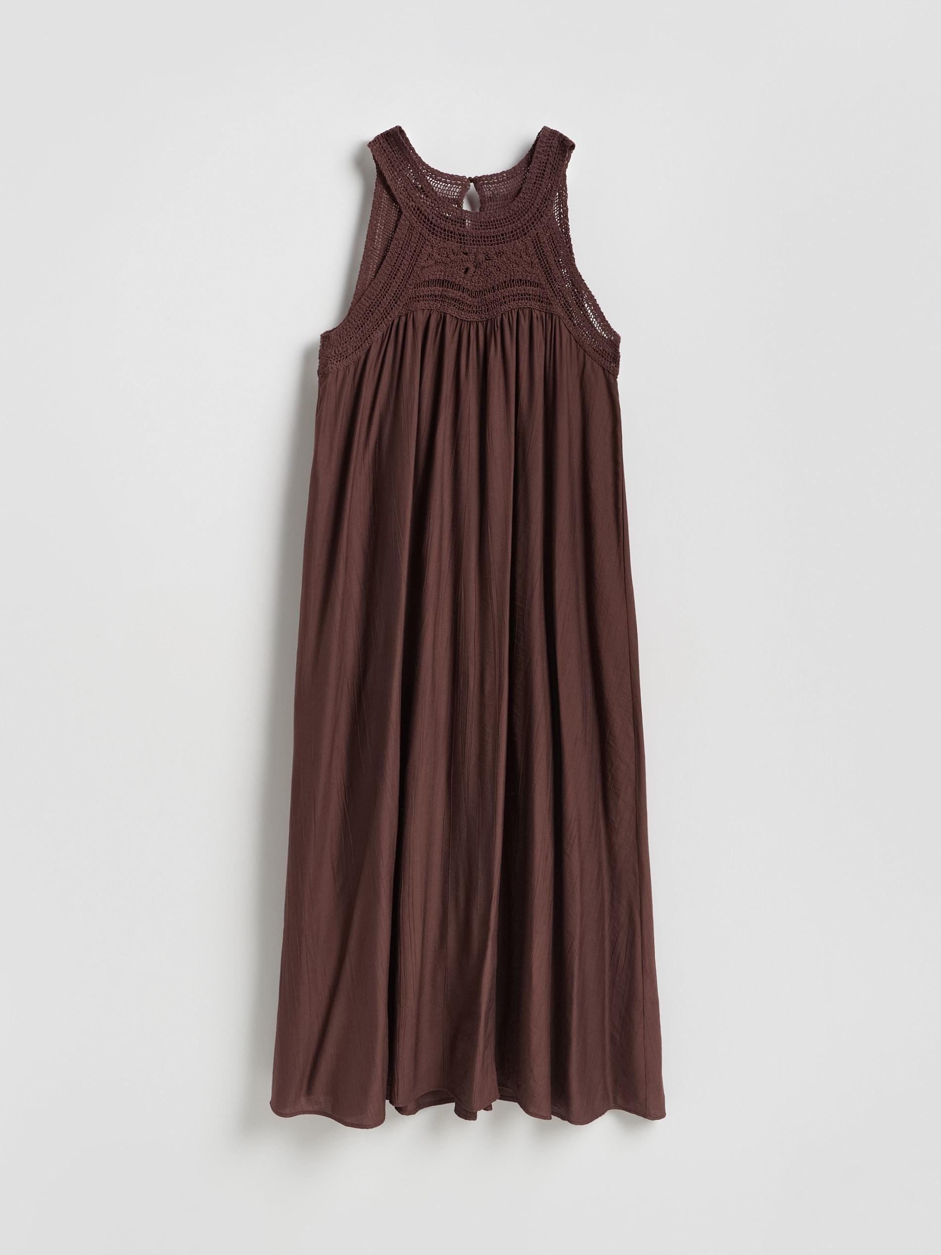 Maroon Openwork Top Dress, Burgundy, large image number 6