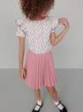 Reserved - Pink Pleated Imitation Leather Skirt, Kids Girl