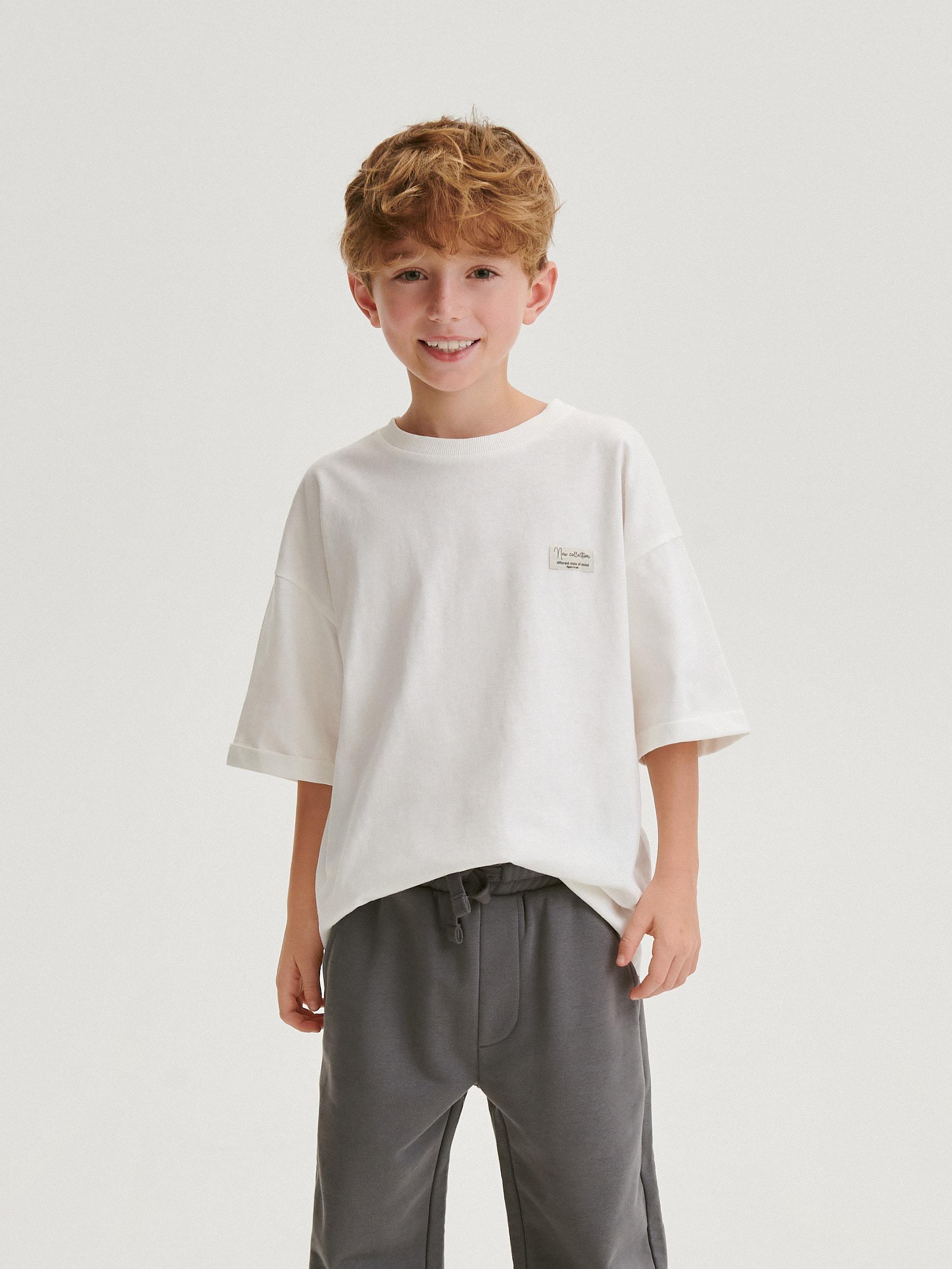 Reserved - Grey Cotton Joggers, Kids Boys