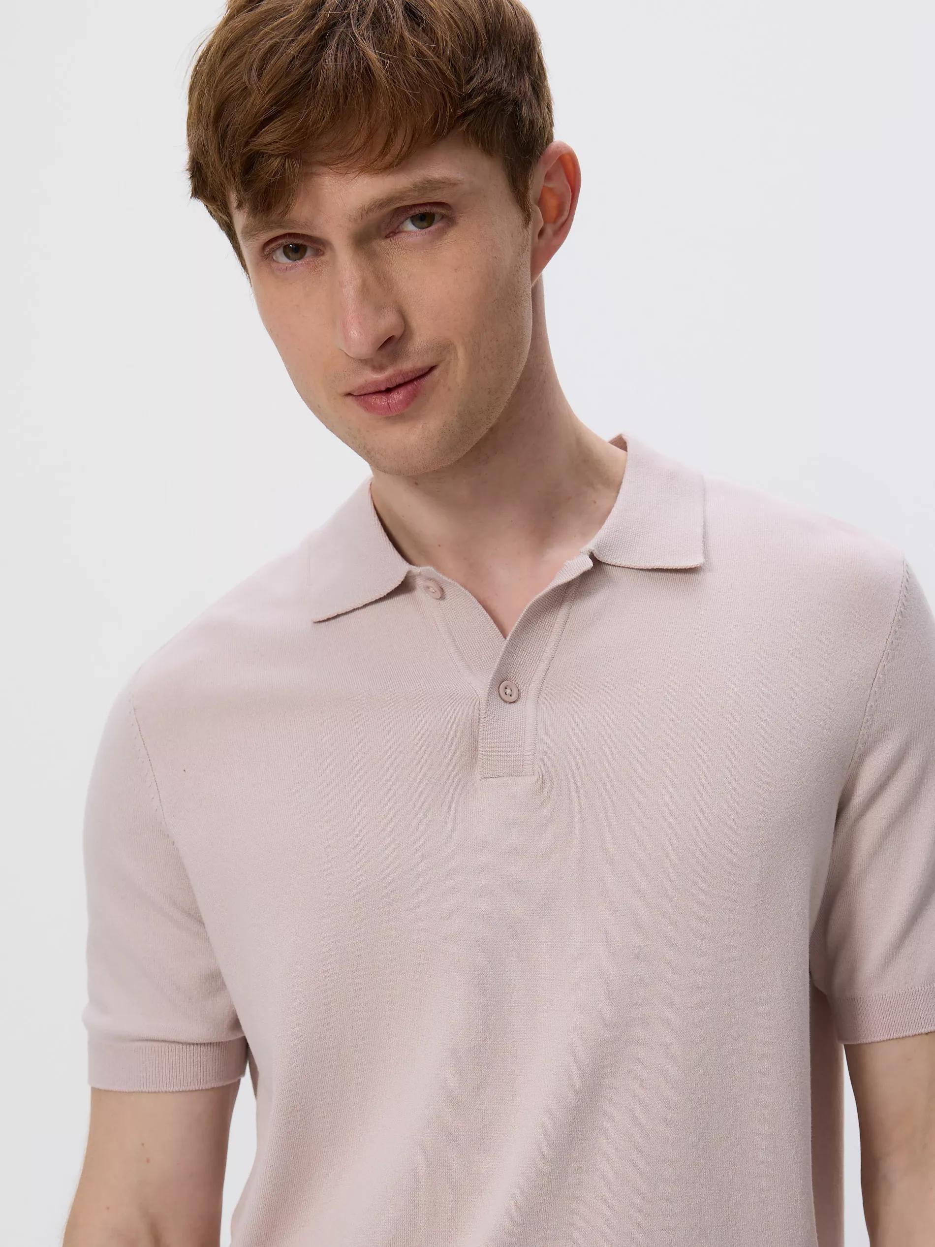 Pink Viscose Rich Polo Jumper, , large image number 2