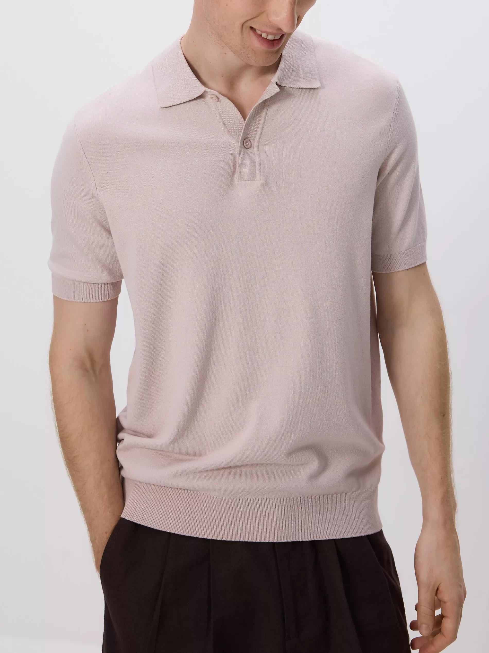Pink Viscose Rich Polo Jumper, , large image number 3