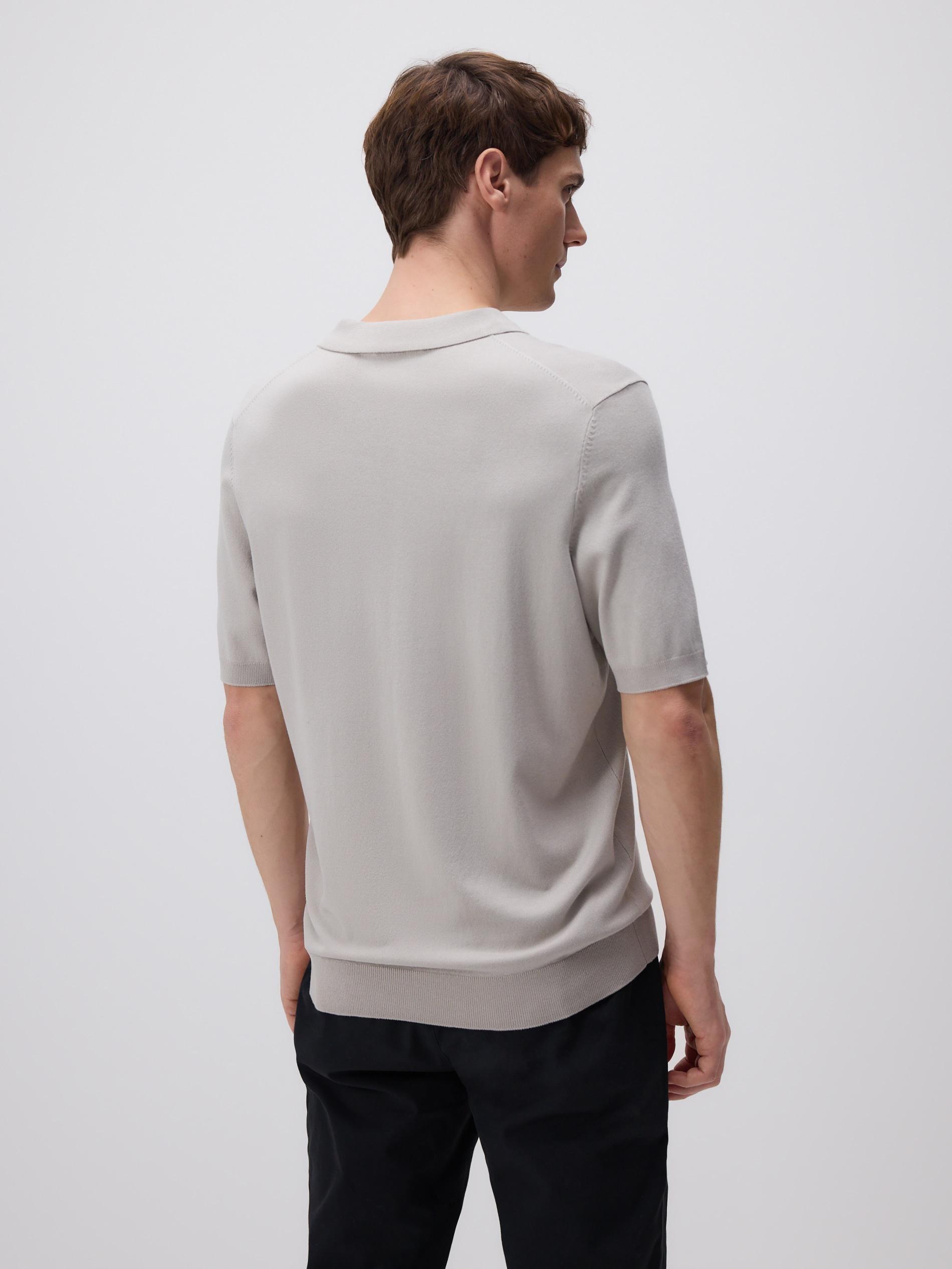 Beige Viscose Rich Polo Jumper, , large image number 4