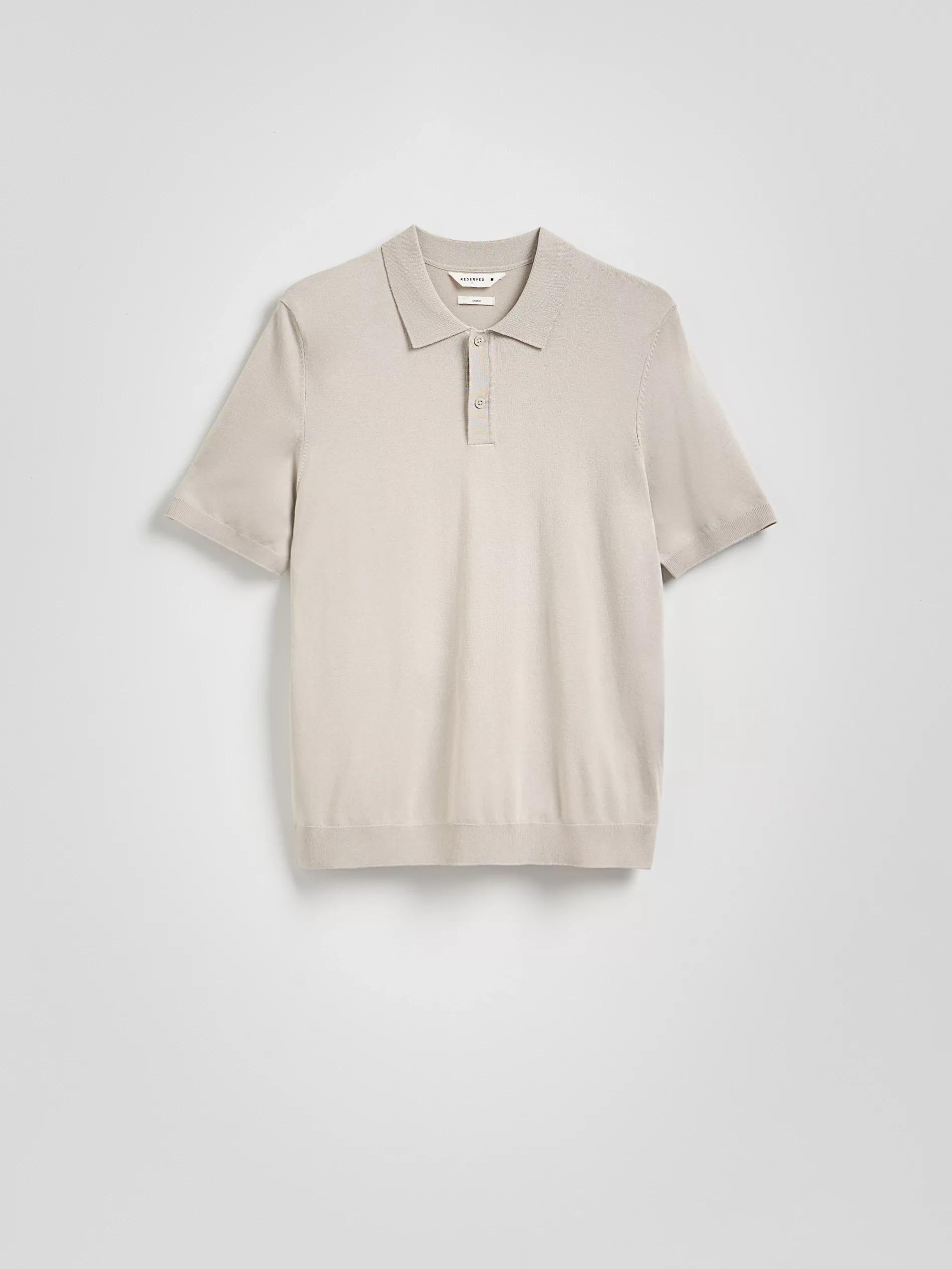 Beige Viscose Rich Polo Jumper, , large image number 5