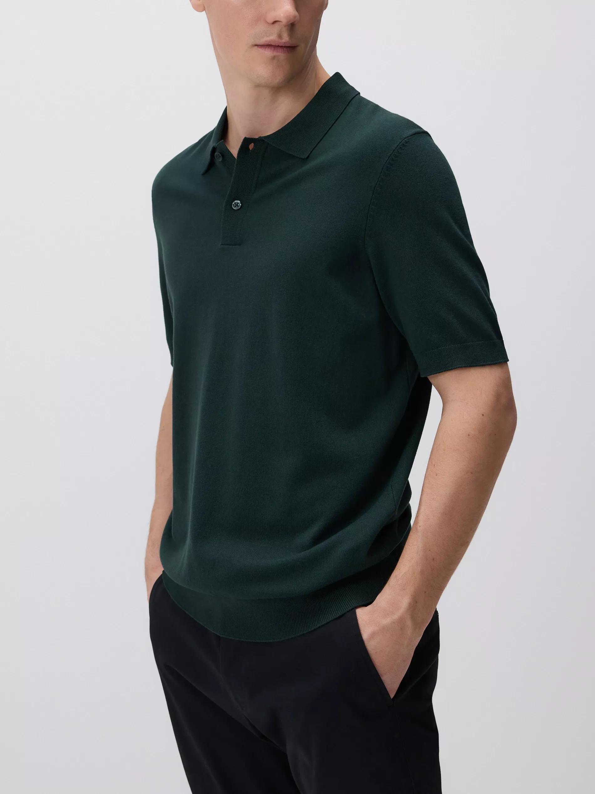 Green Viscose Rich Polo Jumper, , large image number 2