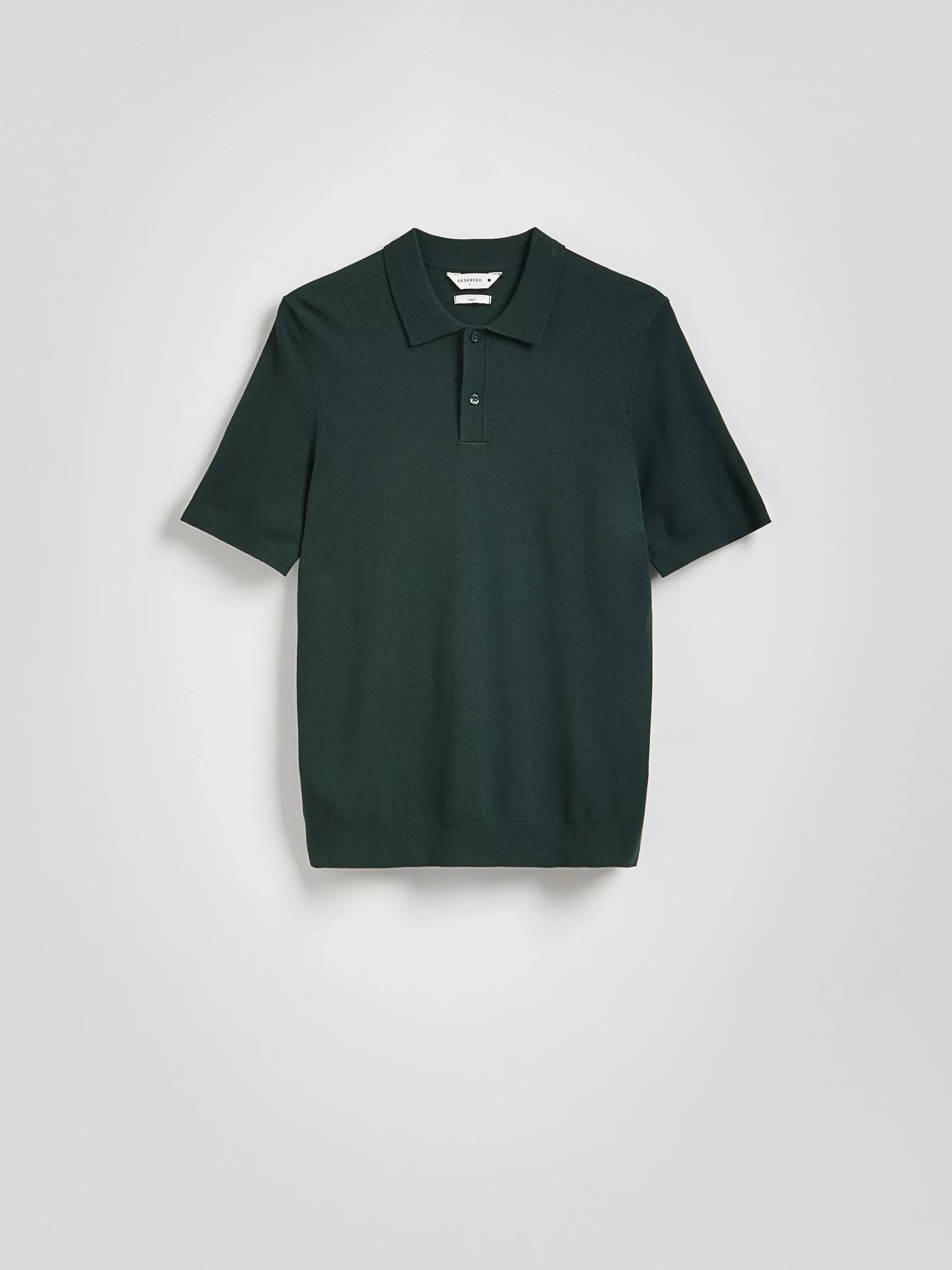 Green Viscose Rich Polo Jumper, , large image number 4