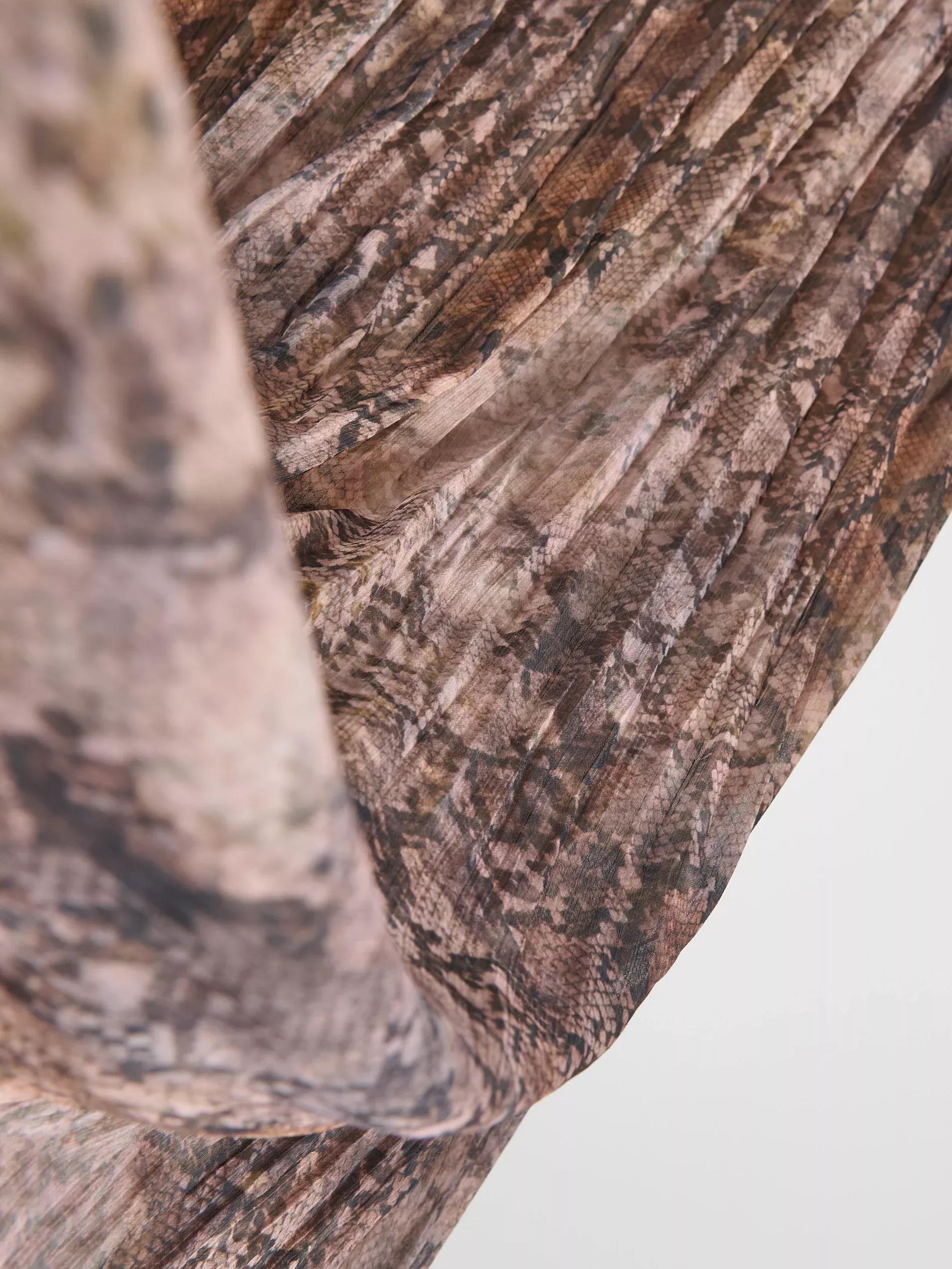 Multicolour Pleated Skirt With Animal Print, , large image number 5