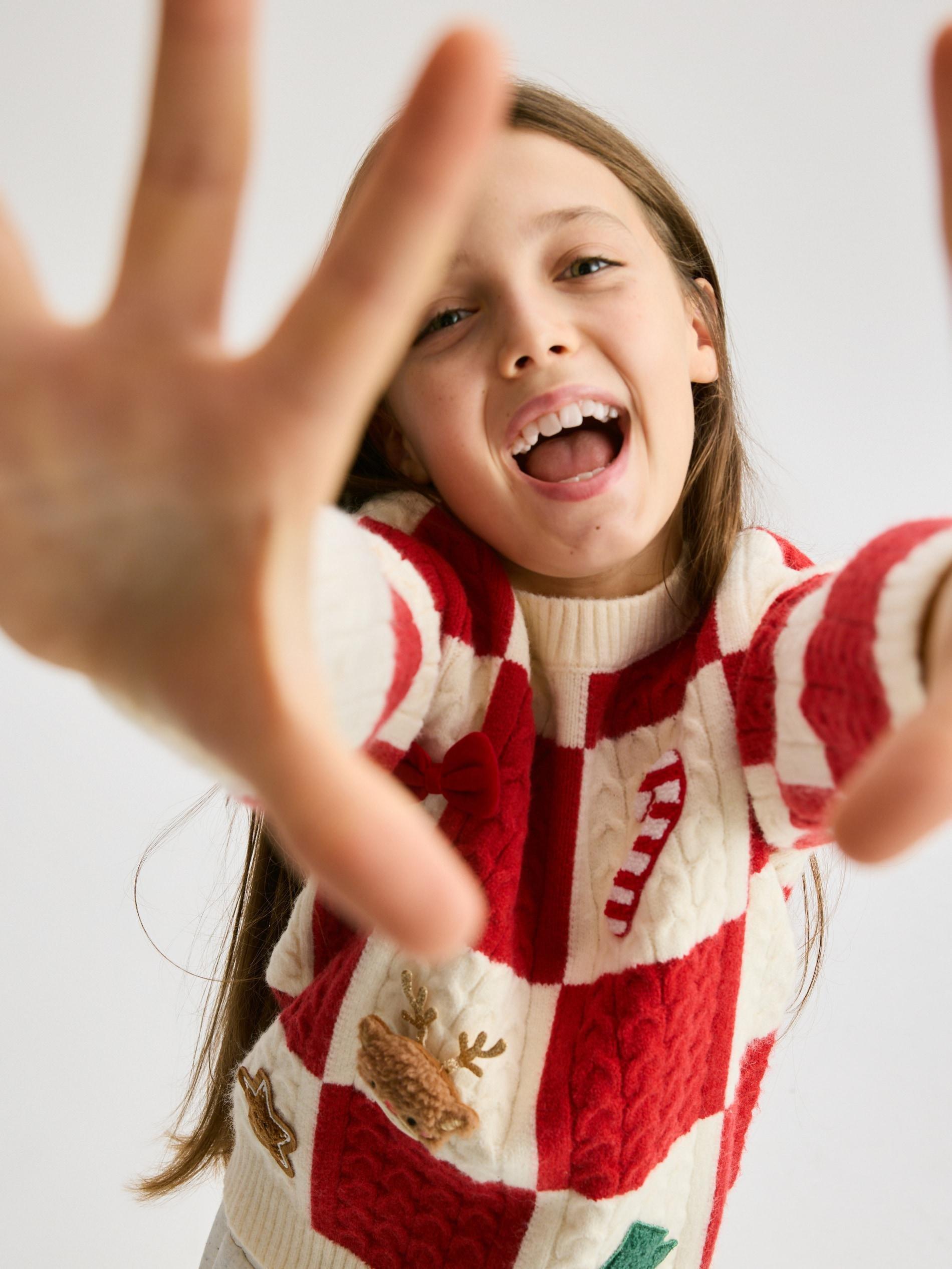 Multicolour Jumper With Christmas Applique, Multicolor, large image number 0