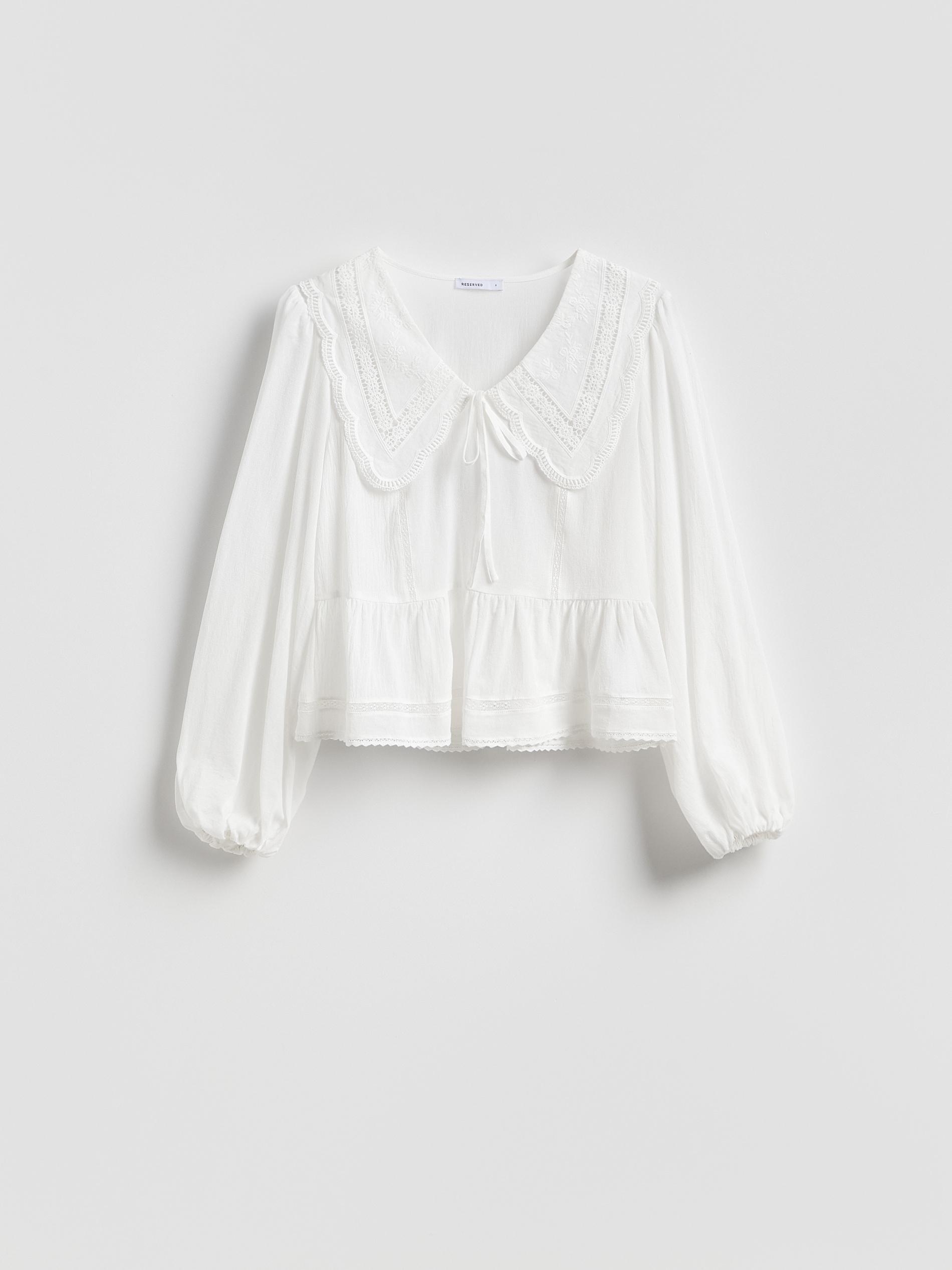 White Top With Collar, White, large image number 4