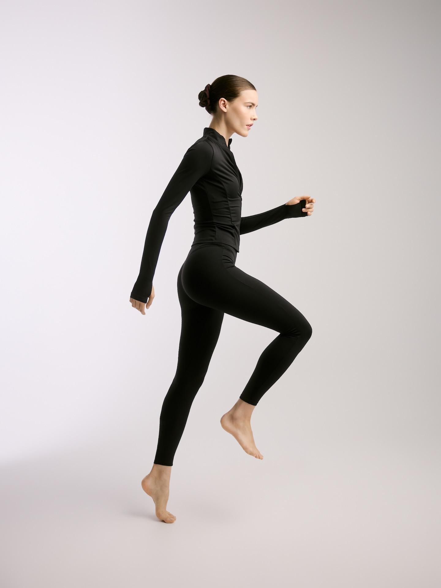 Black Warm-Lined Leggings, Black, large image number 0