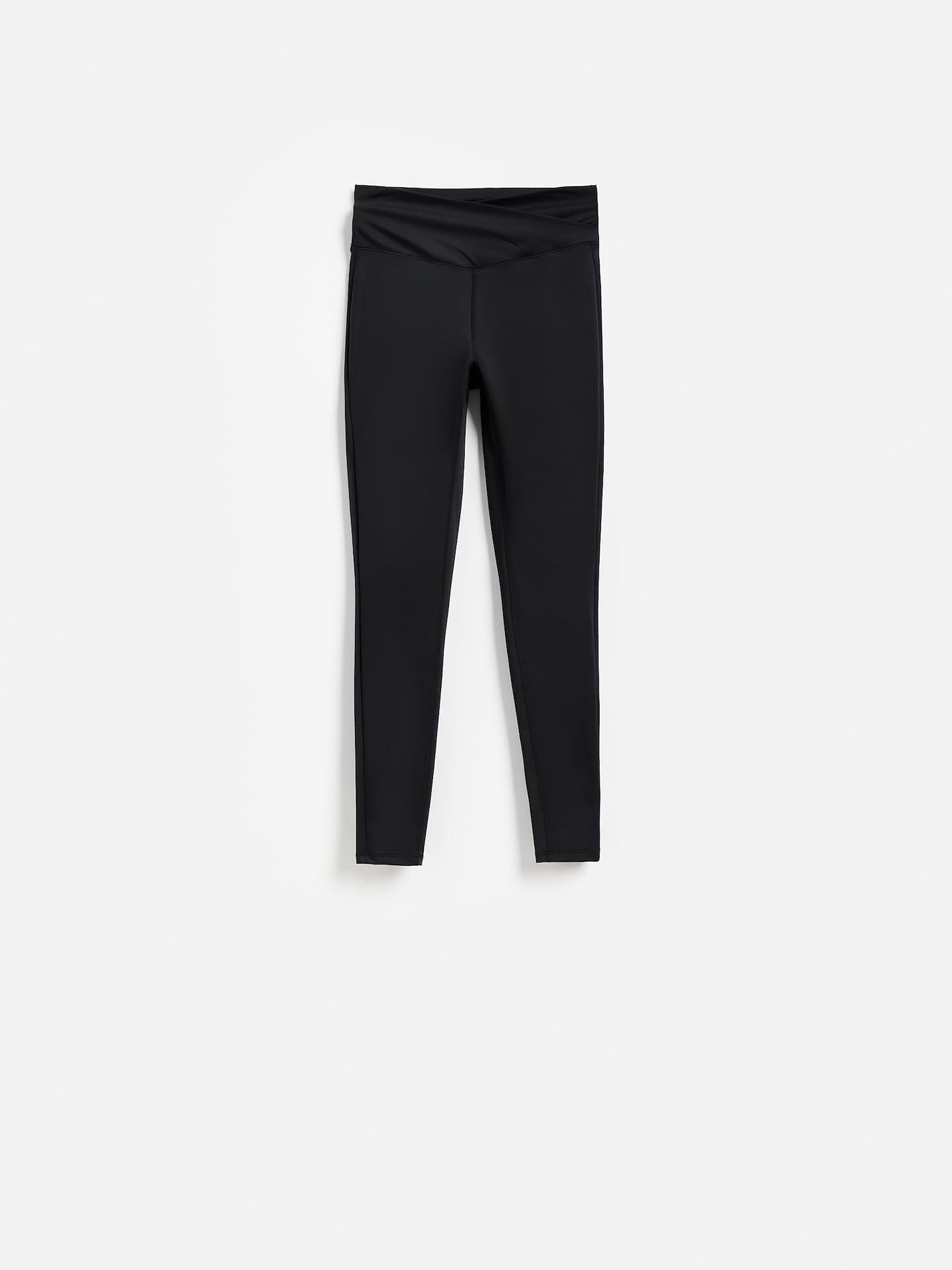 Black Warm-Lined Leggings, Black, large image number 3