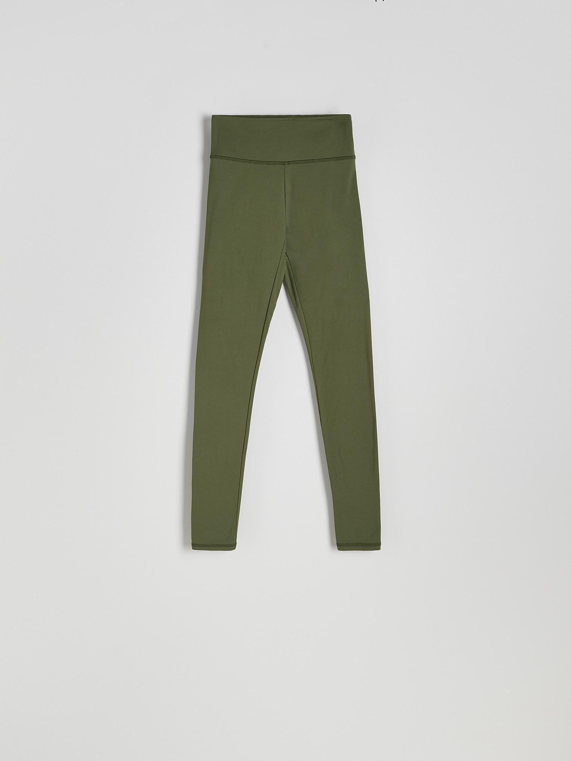 Green High-Waisted Leggings, Khaki, large image number 3