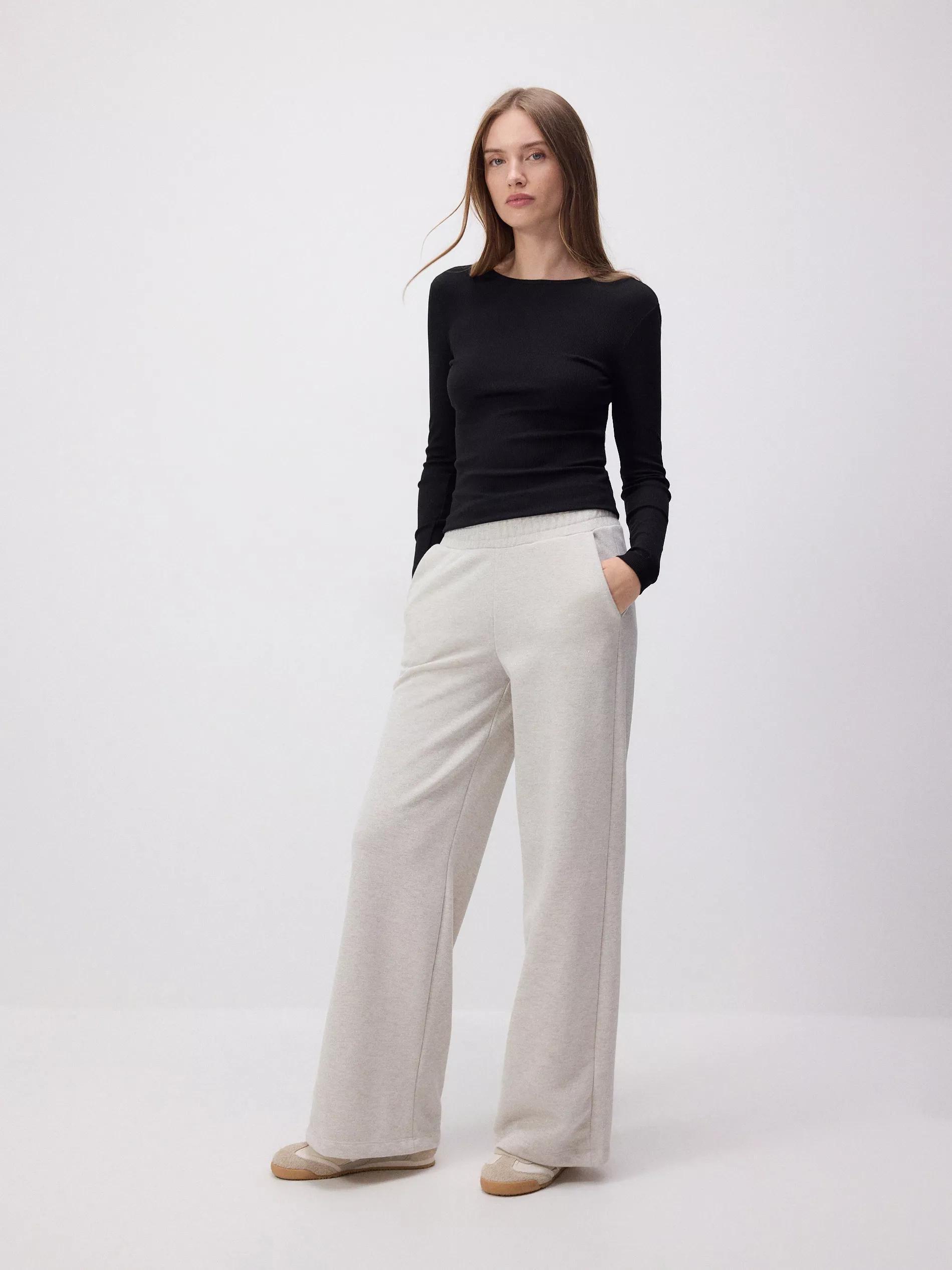 Grey Relaxed Knitted Trousers, , large image number 2