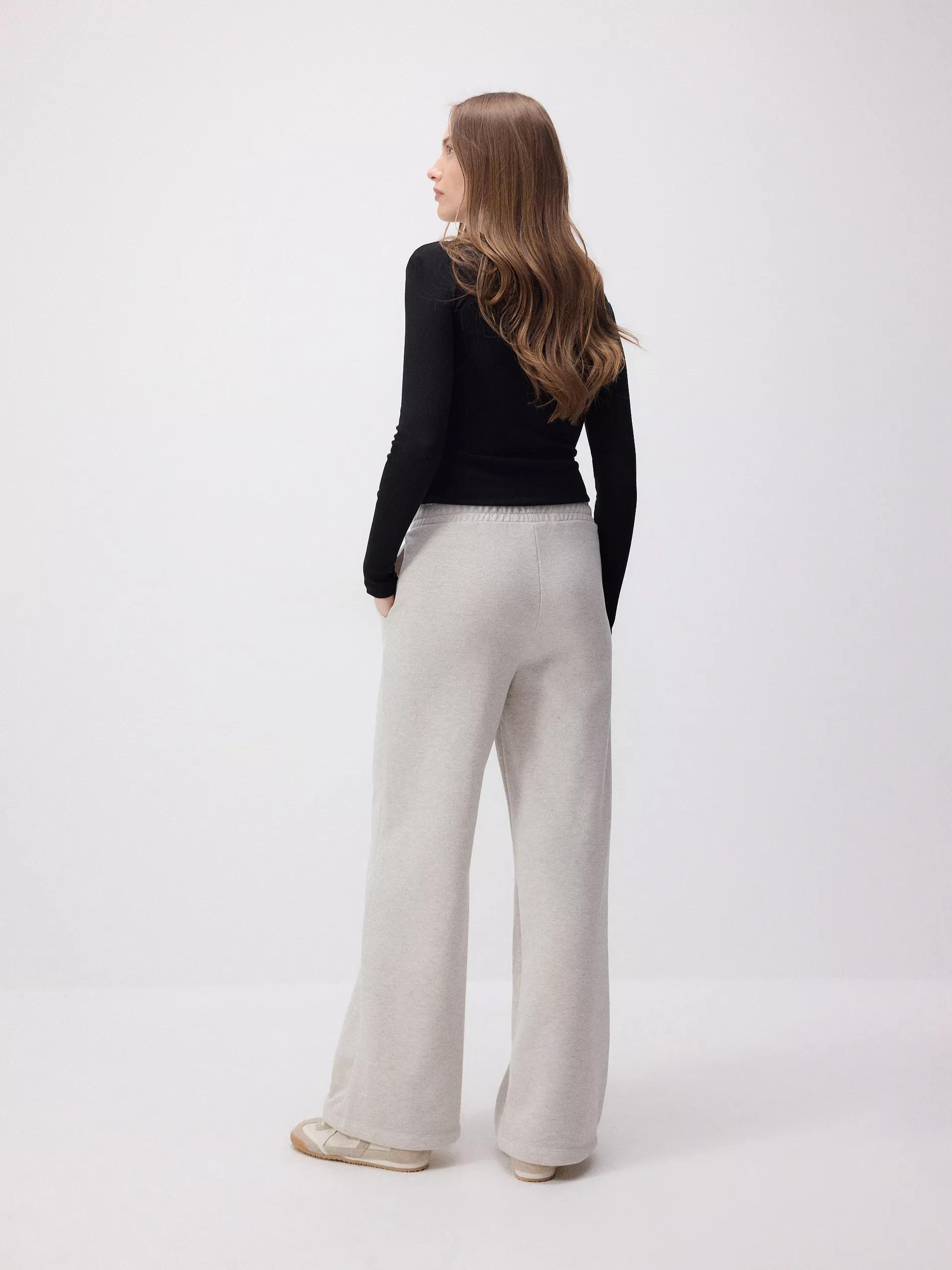 Grey Relaxed Knitted Trousers, , large image number 4
