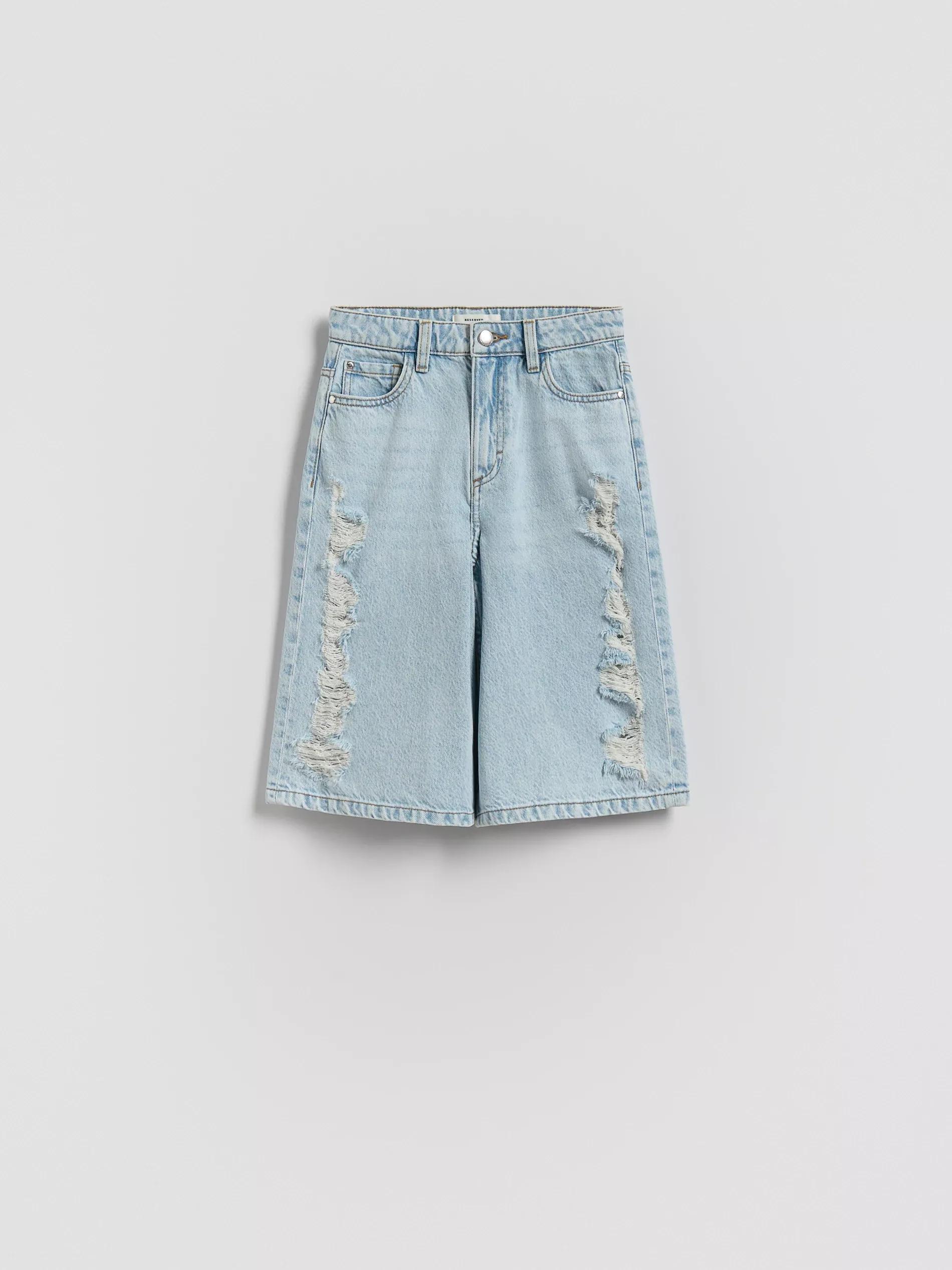 Blue Denim Bermuda Shorts, Blue, medium