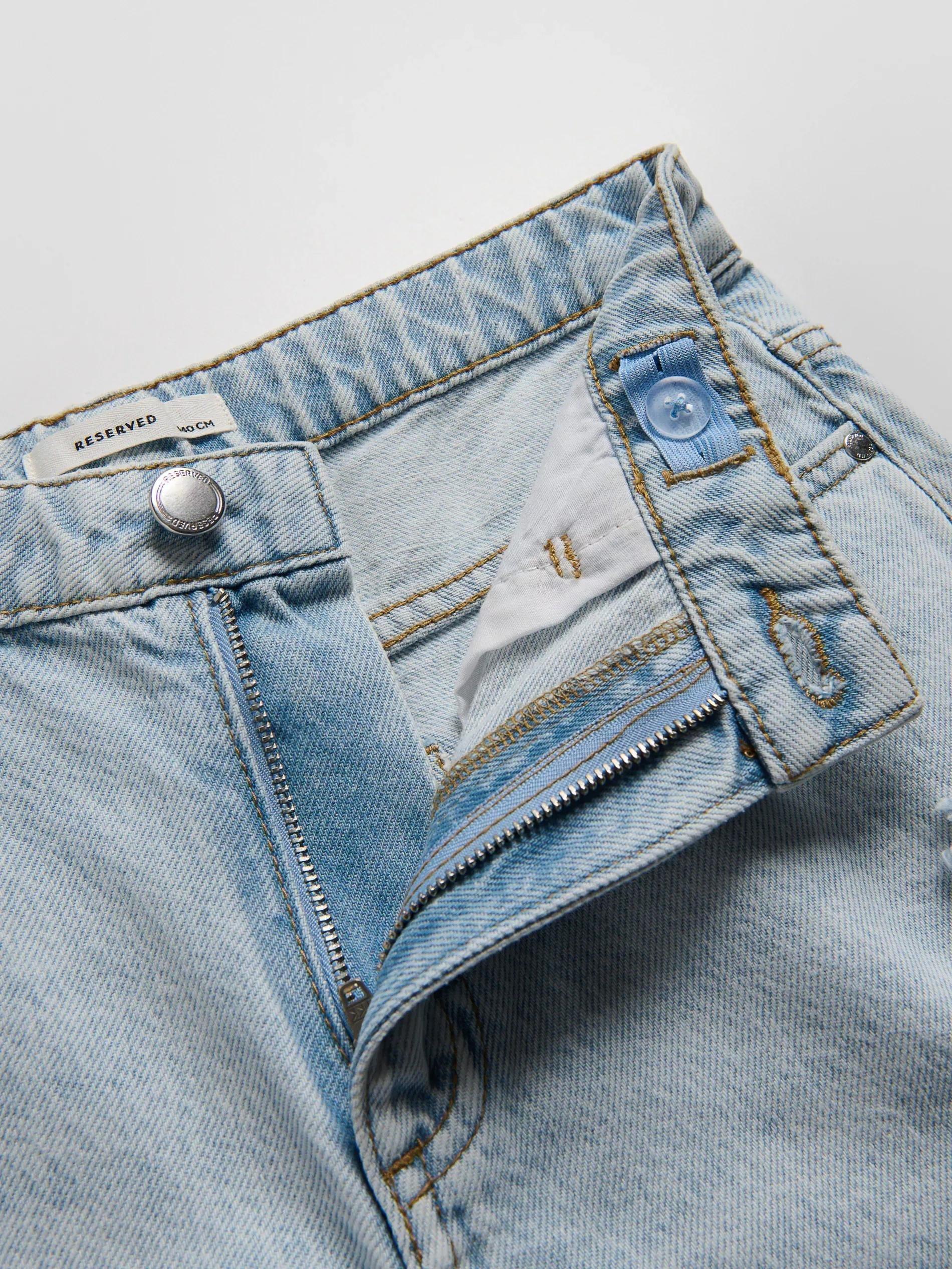 Blue Denim Bermuda Shorts, Blue, medium