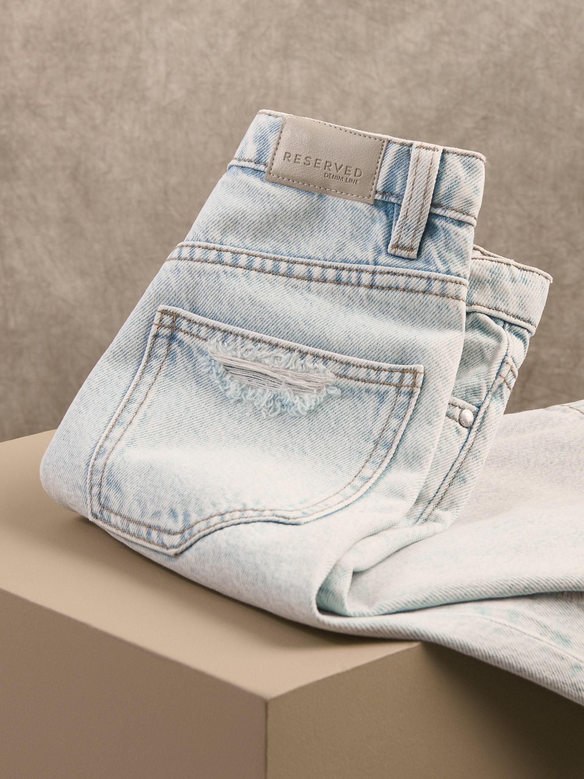 Blue Denim Bermuda Shorts, , large image number 3